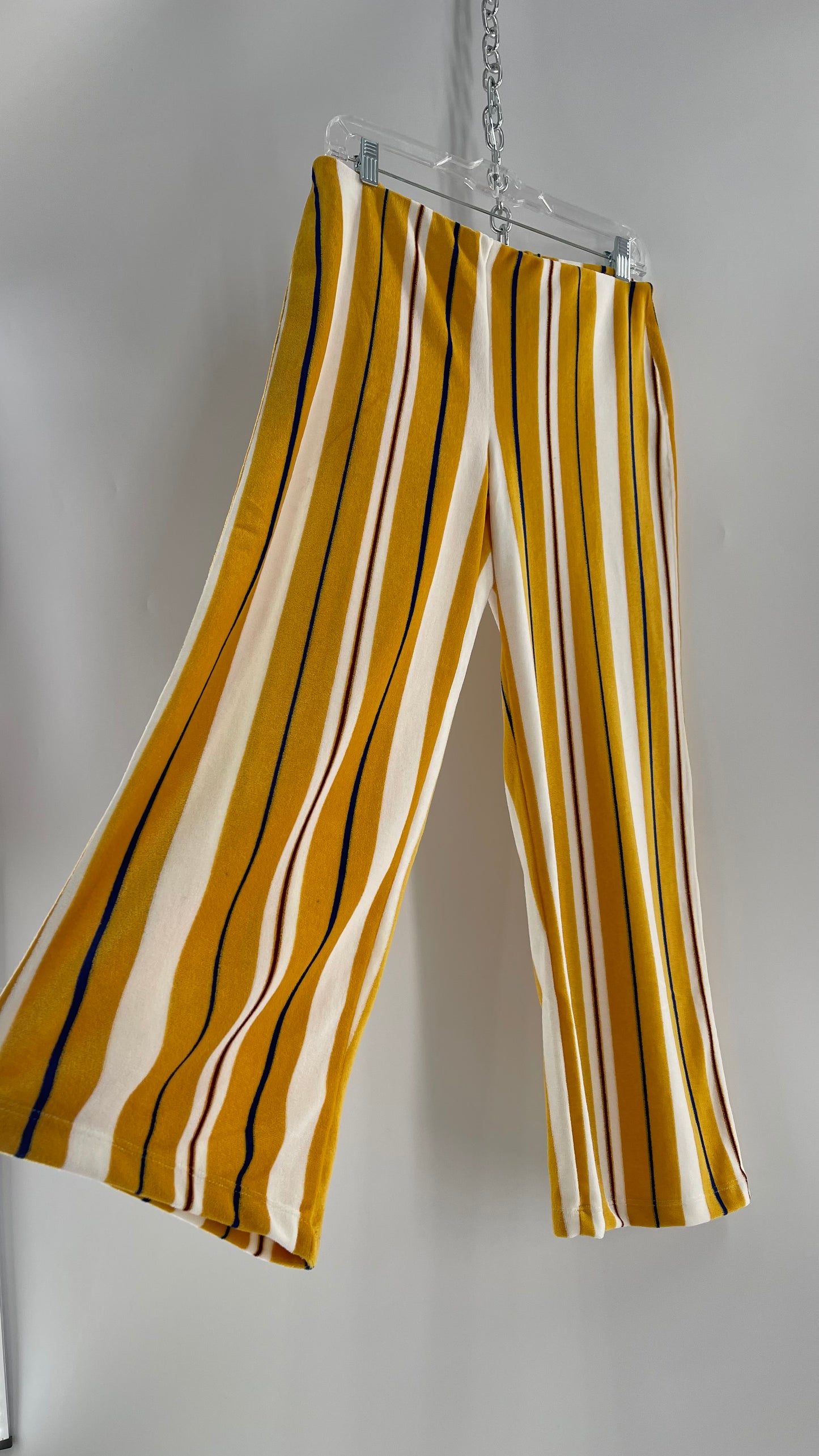 Urban Outfitters CroppedTerry Cloth Towel Yellow Striped Sweats (Medium)