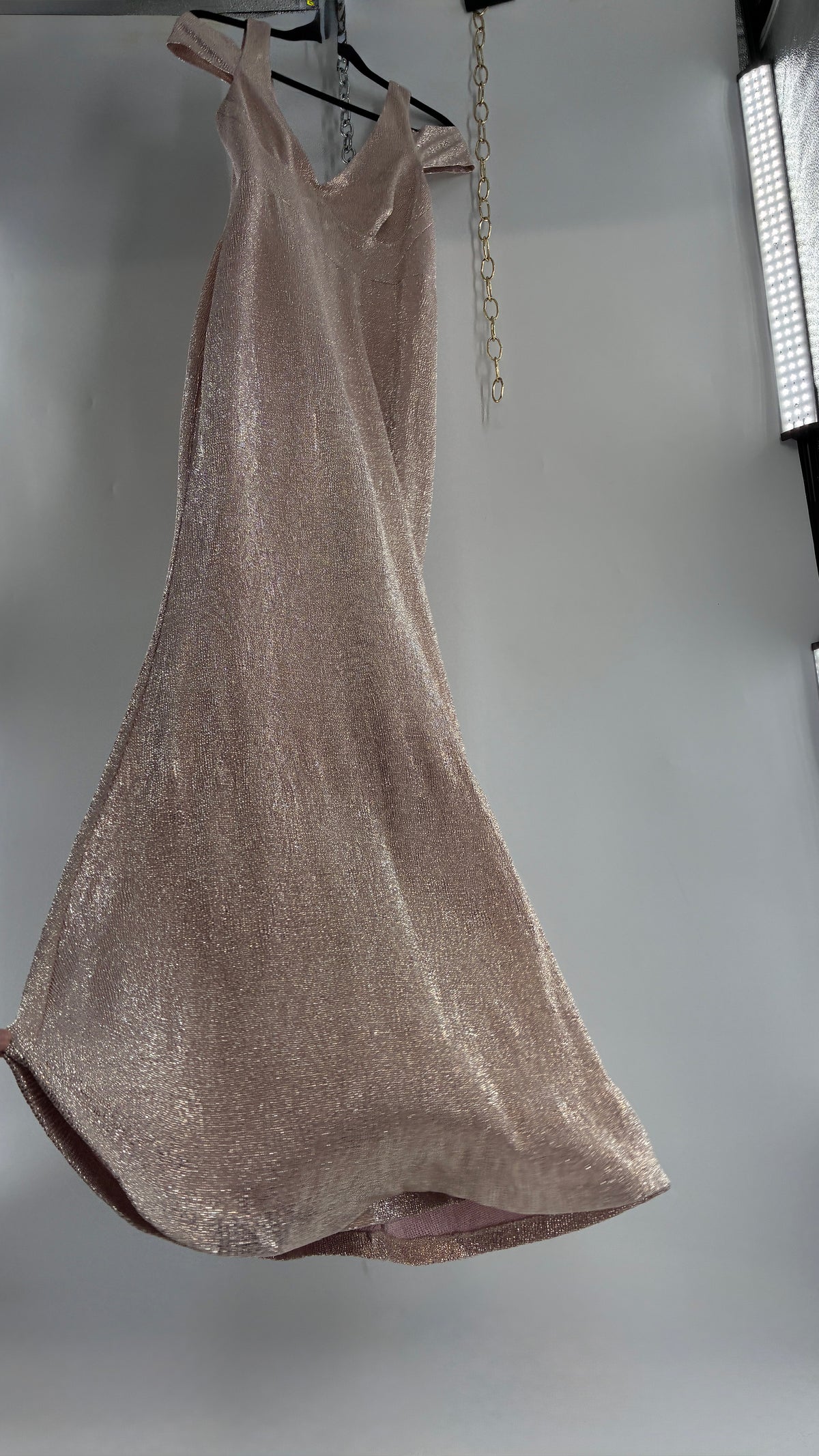 CALVIN KLEIN Nudish Pink Shimmer Sheen Mermaid Dress (10)