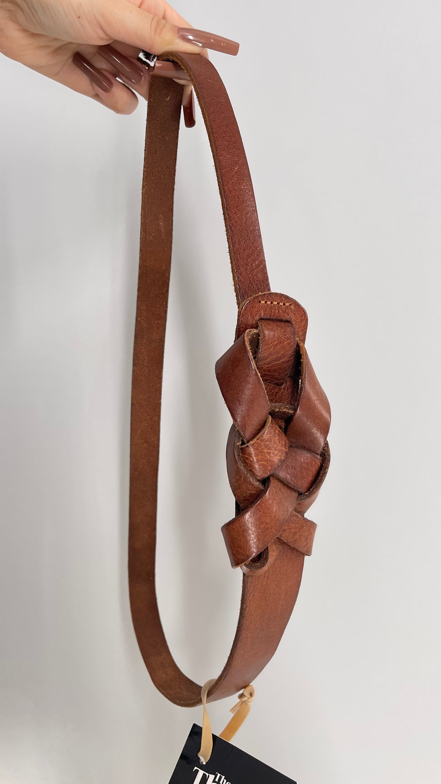 Vintage Leather Braided Knot Belt (Large)