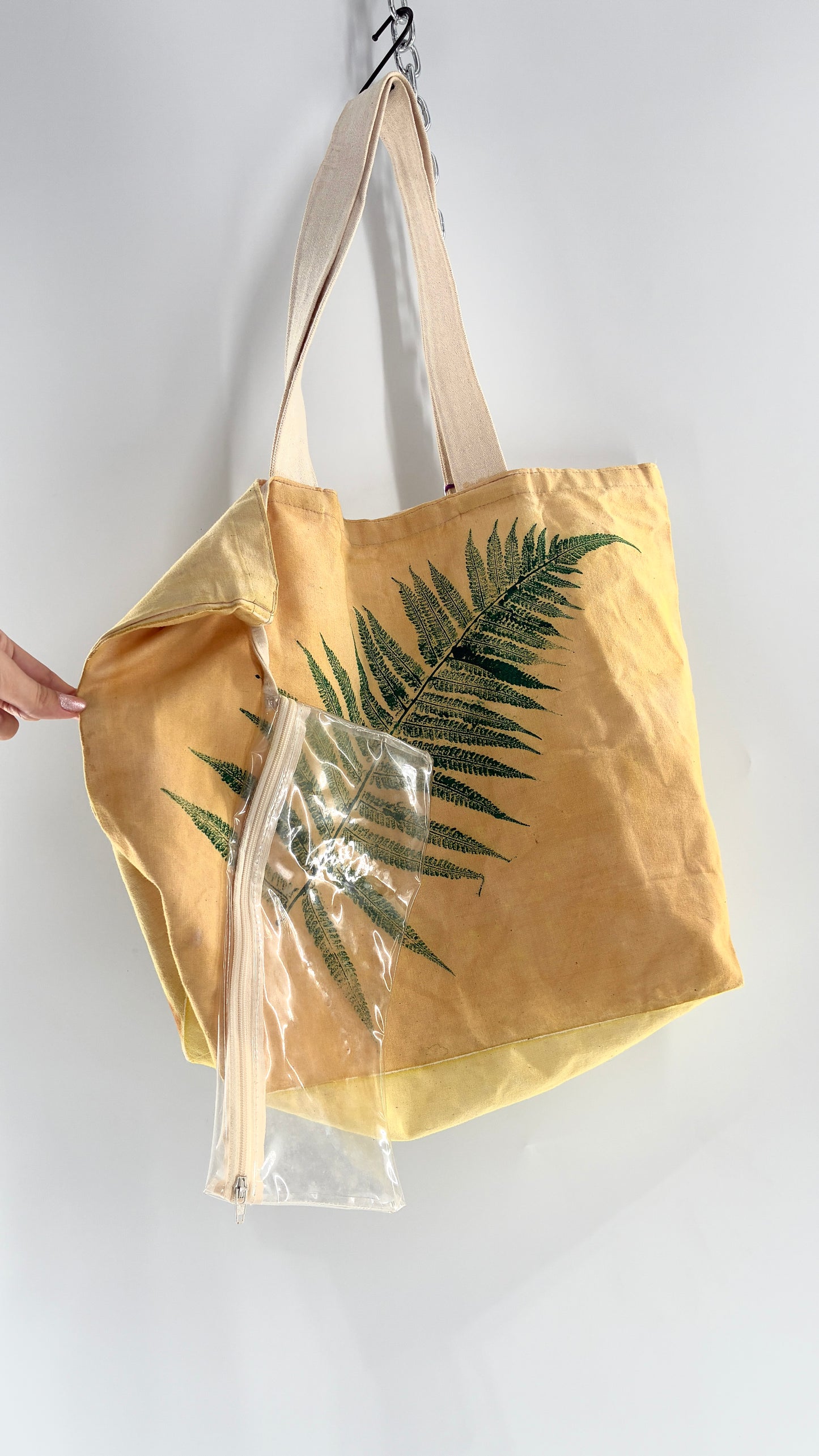 Vintage Laurel’s Originals by Laurel Anderson 100% Cotton Artisanal Hand Painter Tropical Tote Bag