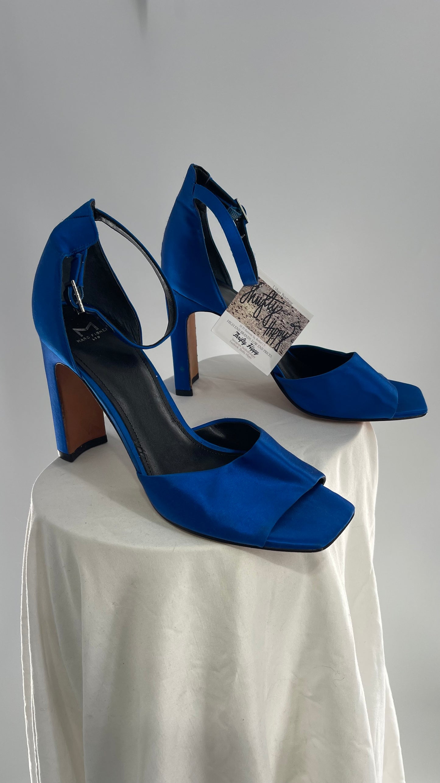 Vintage Marc Fischer Royal Blue Satin Heel (9)