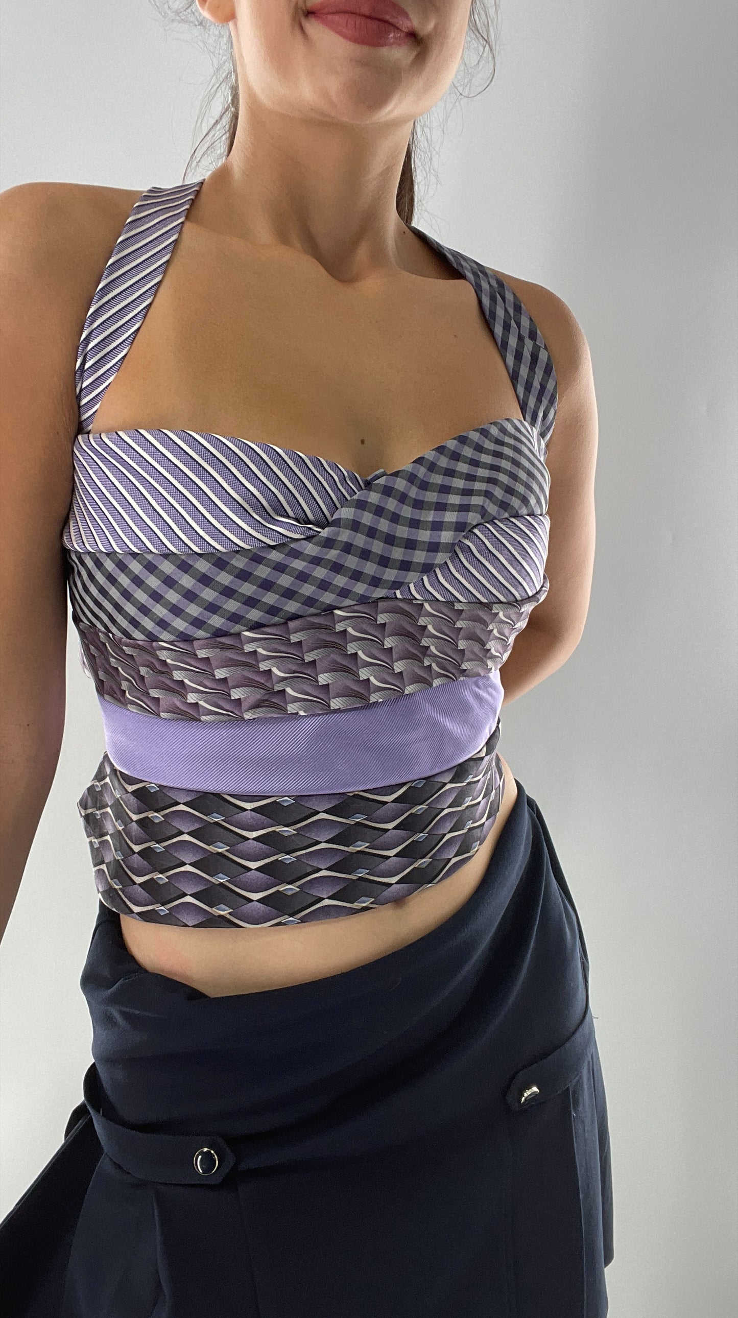 All Tied Up Custom Handmade Top Purple (One Size)