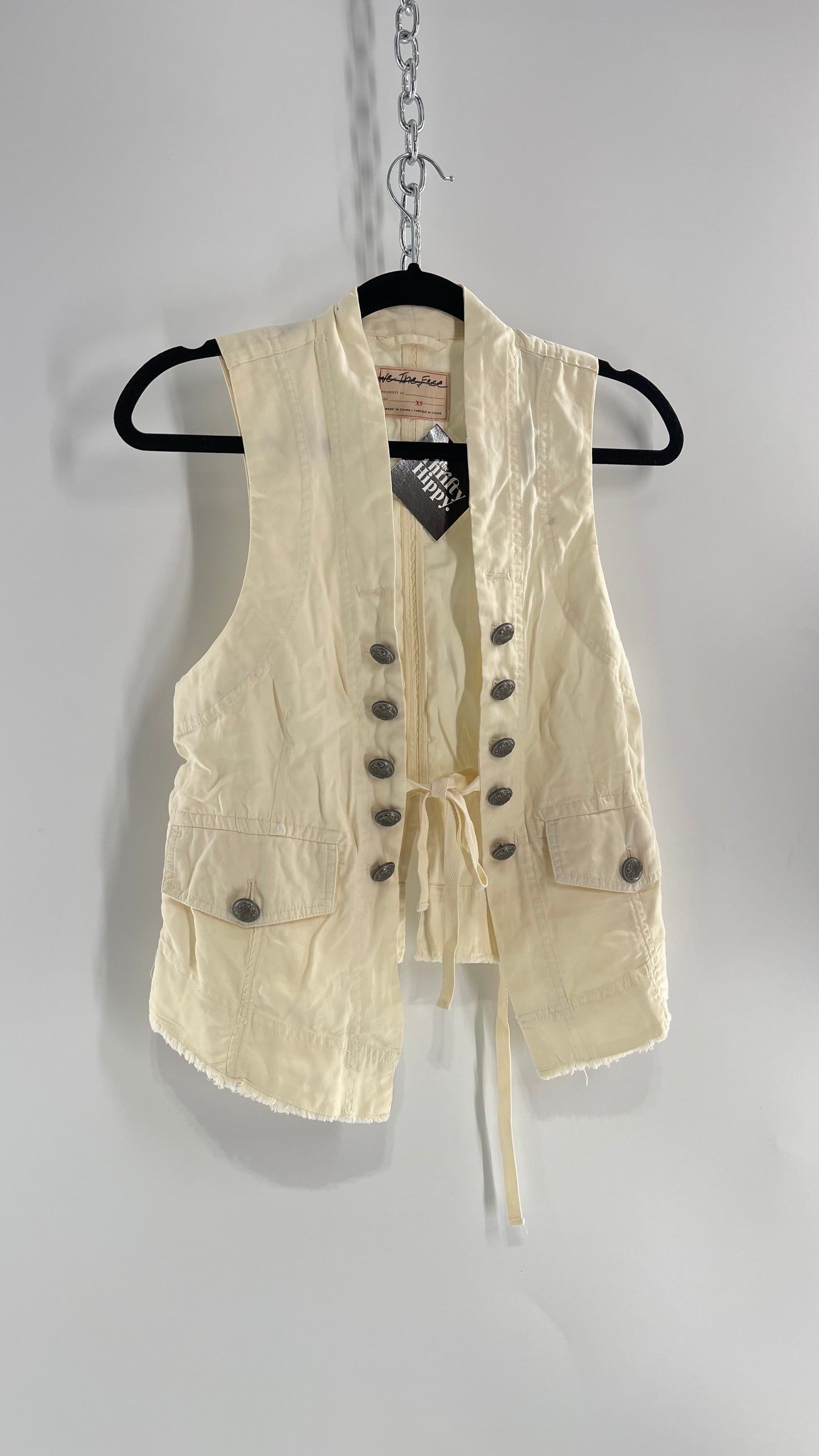 Free People Off White Military Style Vest with Tags Attached (XS)