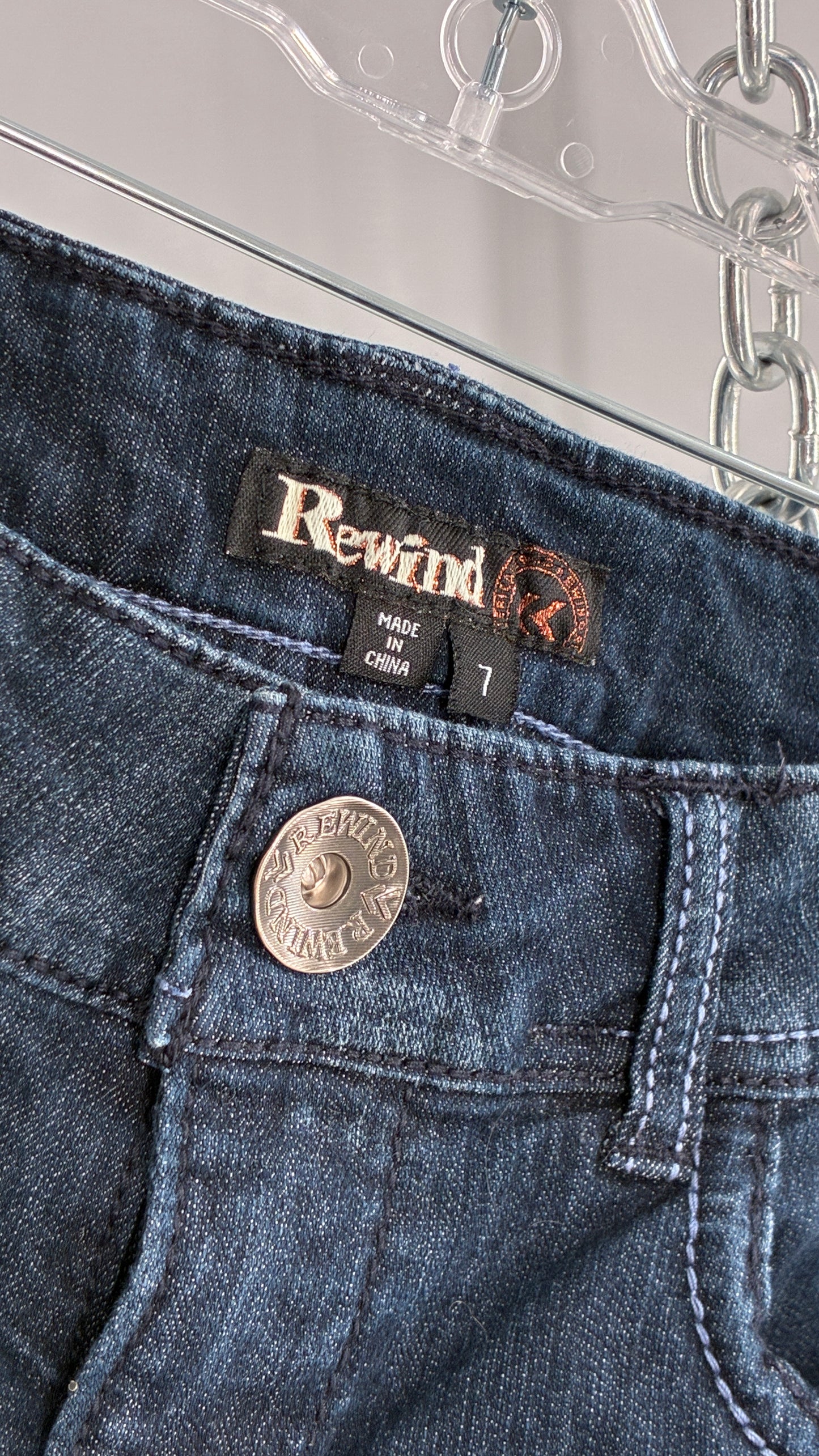 Vintage REWIND Denim Bermuda Shorts with Embroidered Bum Pockets (7)