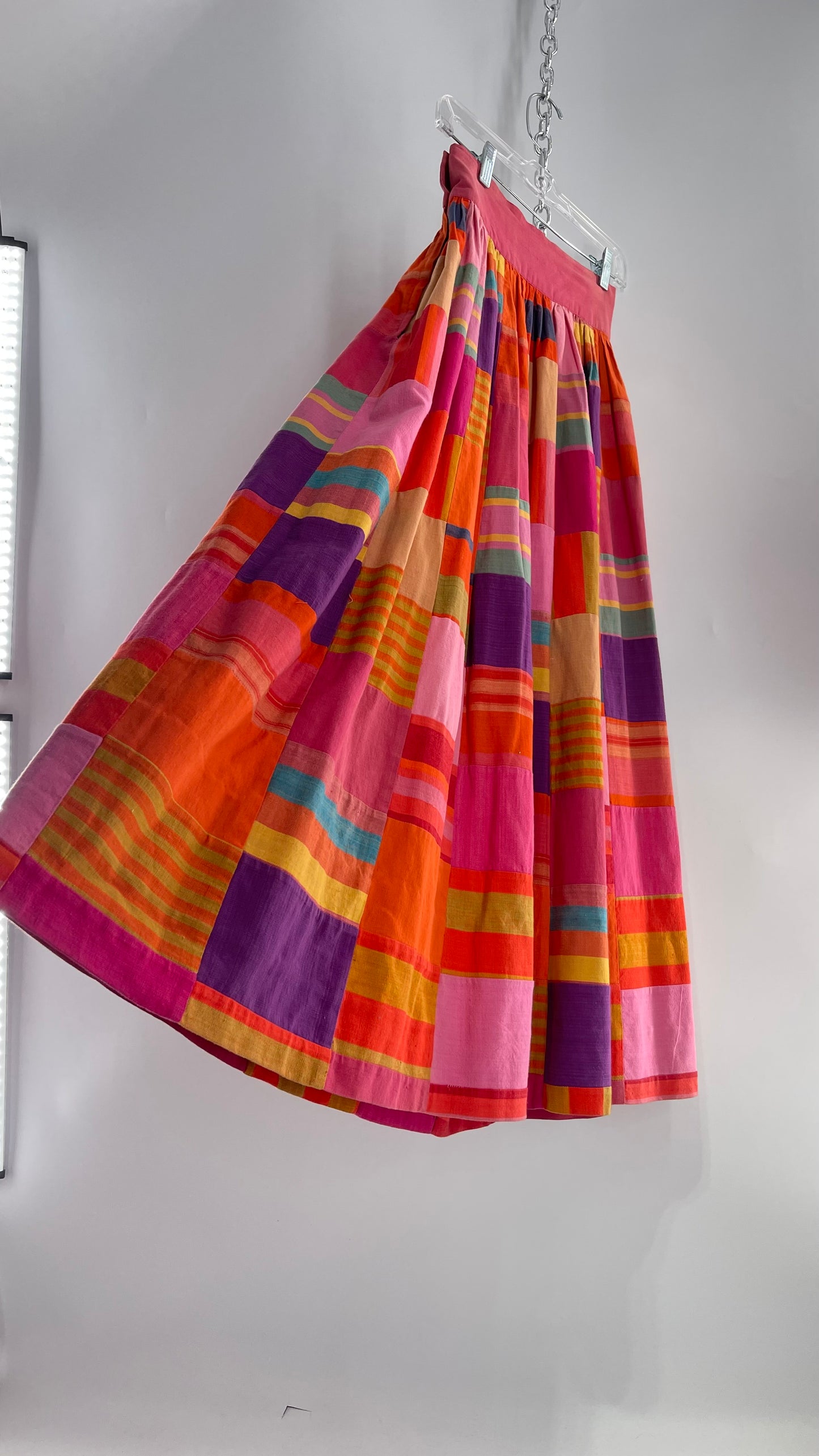 Vintage El Palomar Patchwork Skirt Made in Jalisco Mexico (XS)