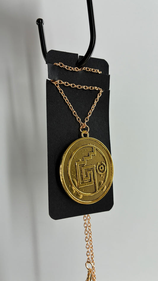 Gold Embossed Skull Necklace