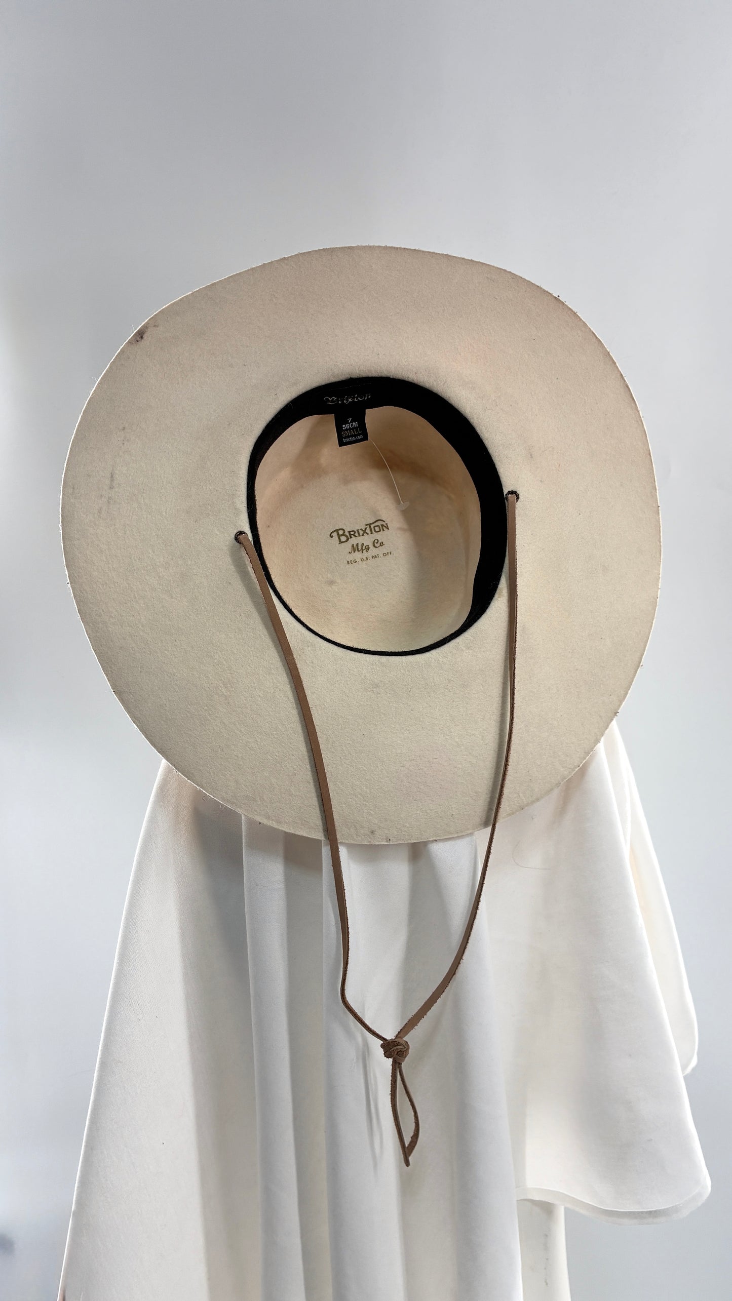 Vintage BRIXTON Off White Wide Brim Hat