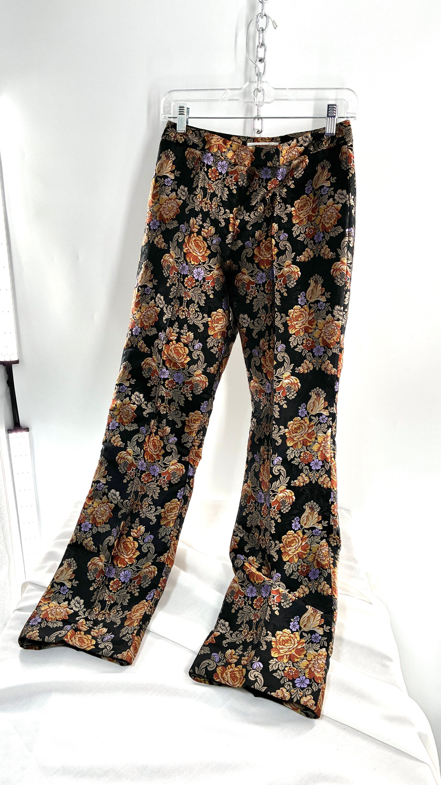 Vintage DOLCE & GABANNA Silk Black Brocade Trouser (42)