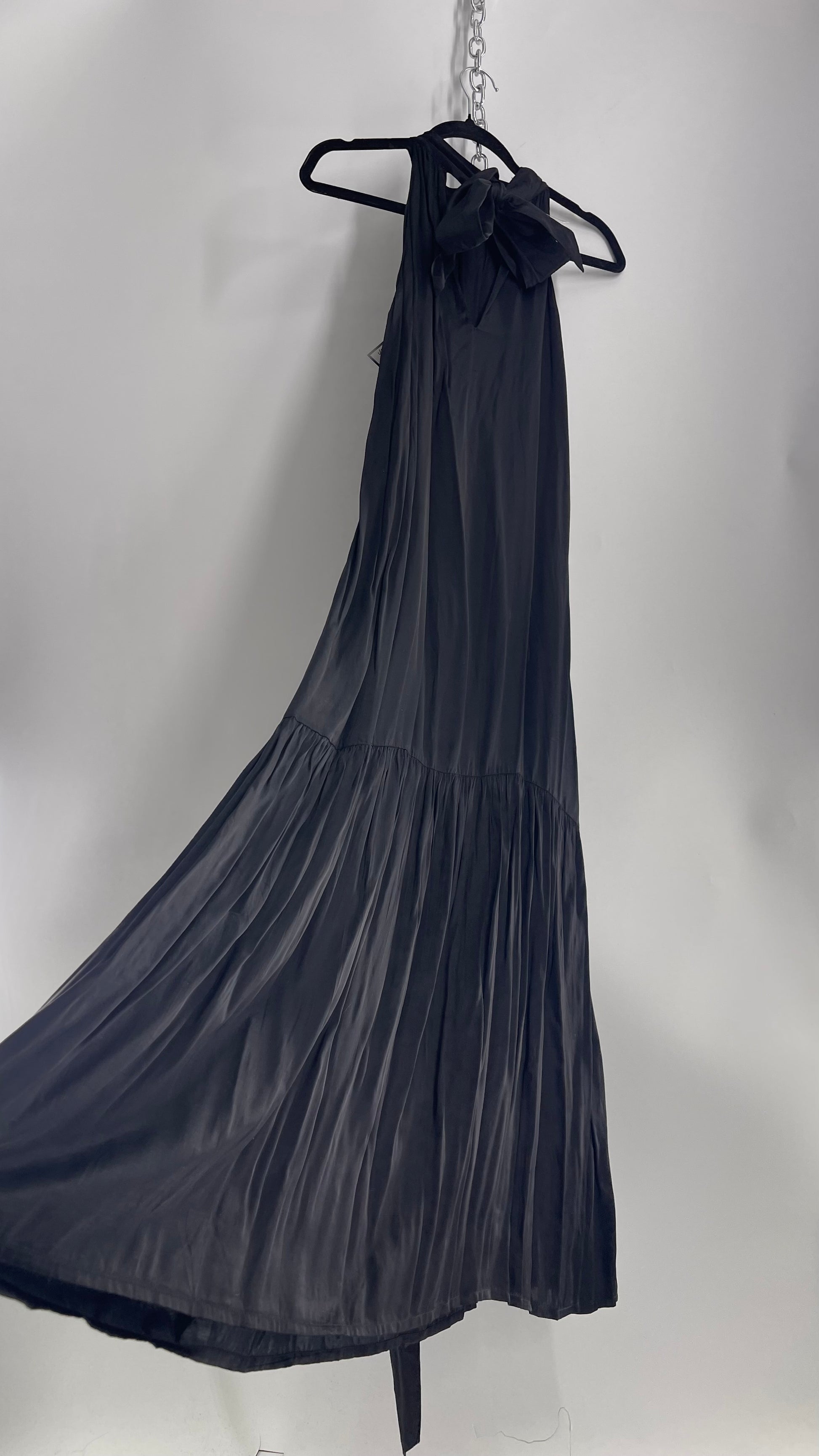 Cleobella Black Silky Shiny Full Length Gown with Tags Attached (Small The Thrifty Hippy Cleobella Black Silky Shiny Full Length Gown with Tags Attached (Small The Thrifty Hippy