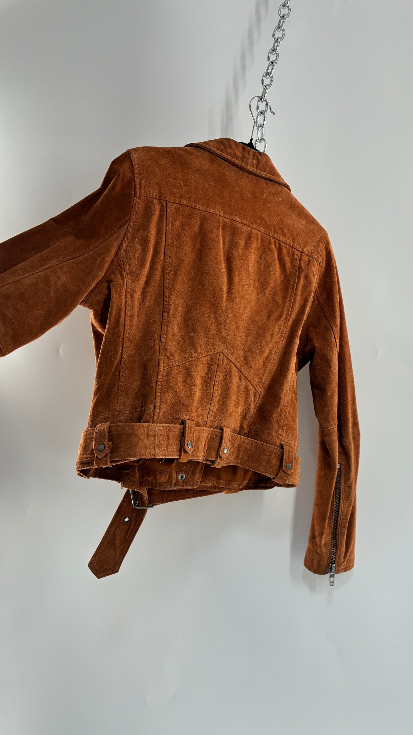 Vintage BLANK NYC Suede Leather Motorcycle Jacket (Large)