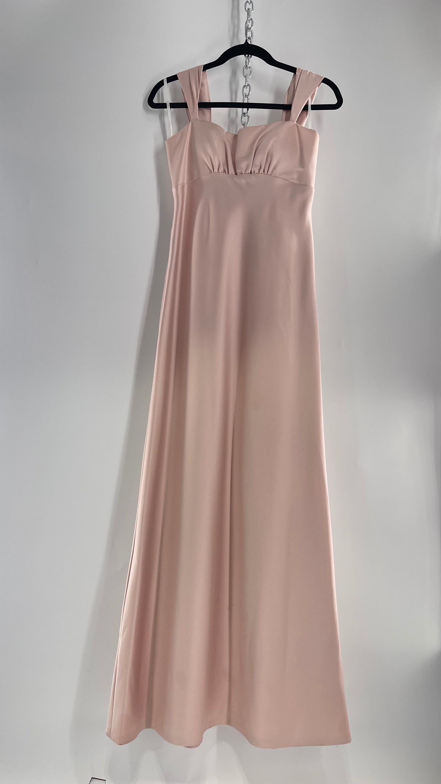 Vintage Alvina Valenta 1990s Classic Pink Drape Shoulder Dress (10)(Medium)