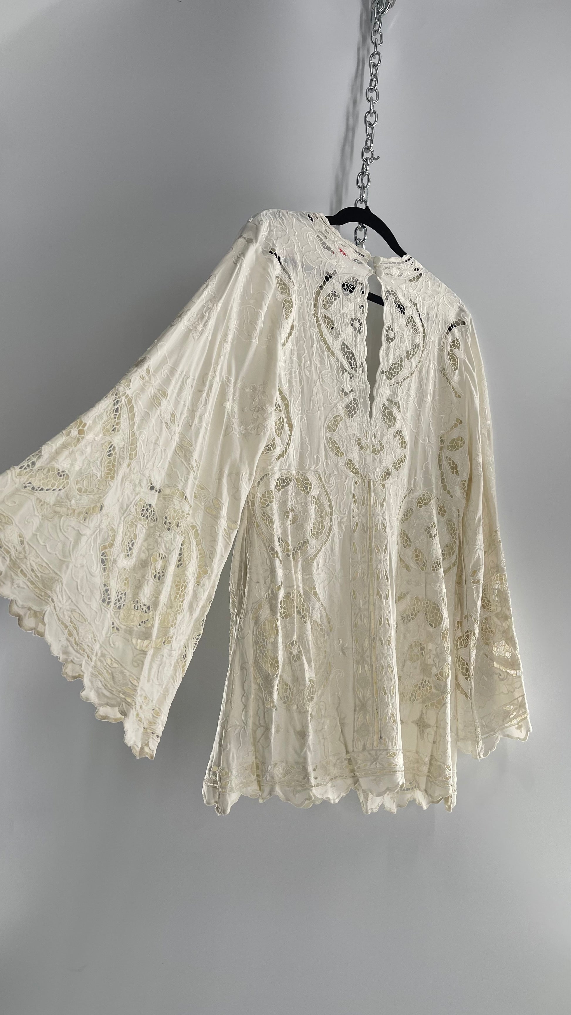 free people cream mini dress Free People Emmaline Mini Dress in Evening Cream