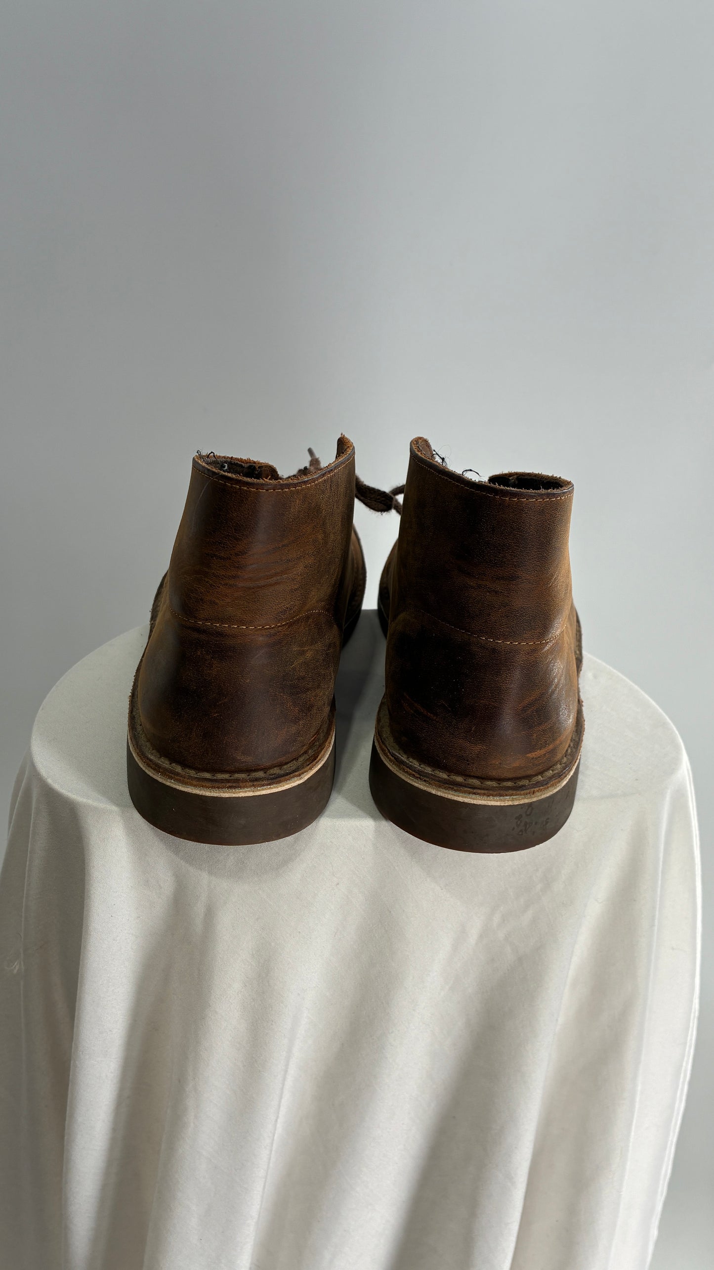 CLARKS Brown Leather Men’s Bushacre Chukka Boots (10.5)