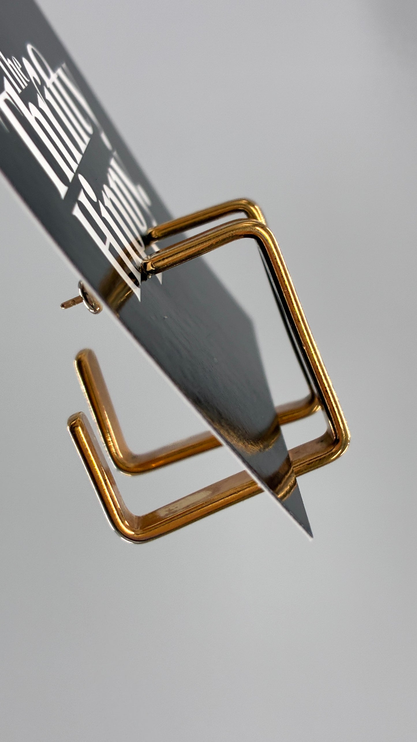 Vintage Gold Square Hoop Earrings