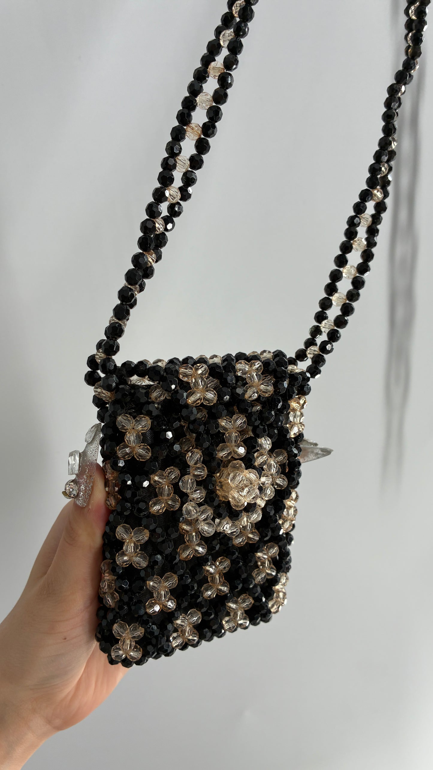 Vintage Beaded Lipstick/Cash/Card/Phone Crossbody Purse