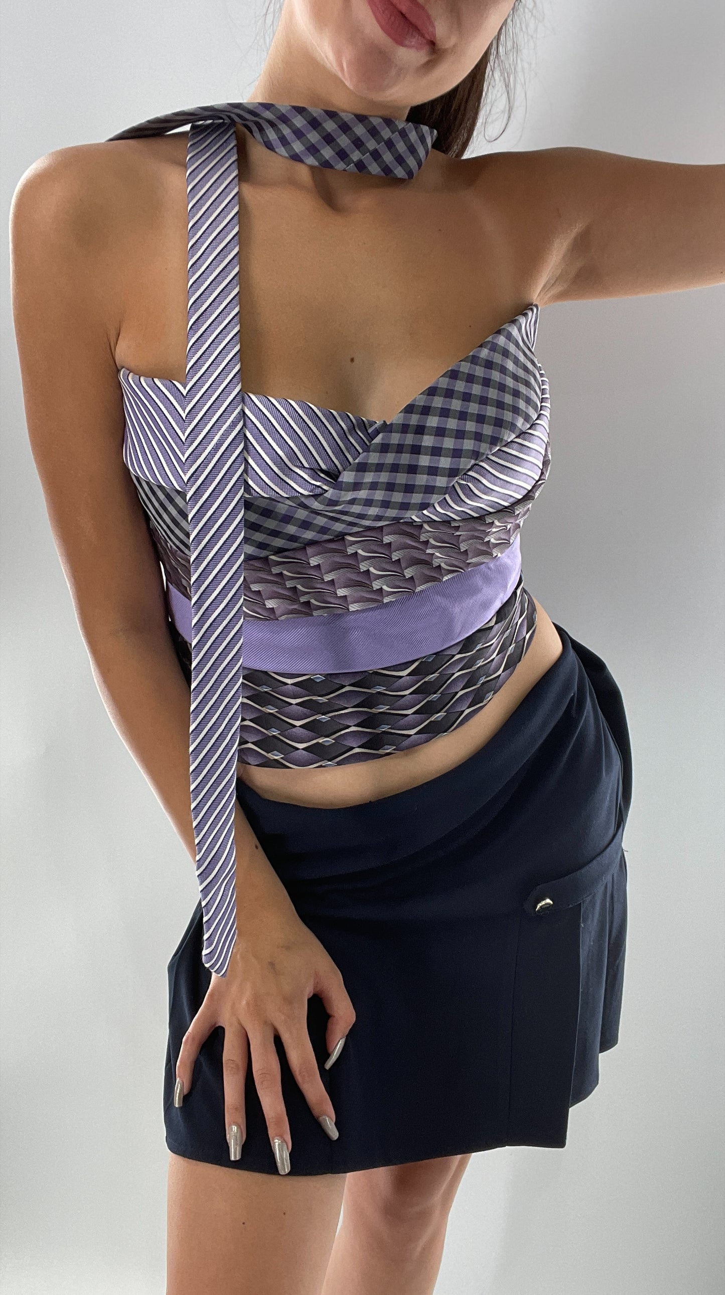 All Tied Up Custom Handmade Top Purple (One Size)