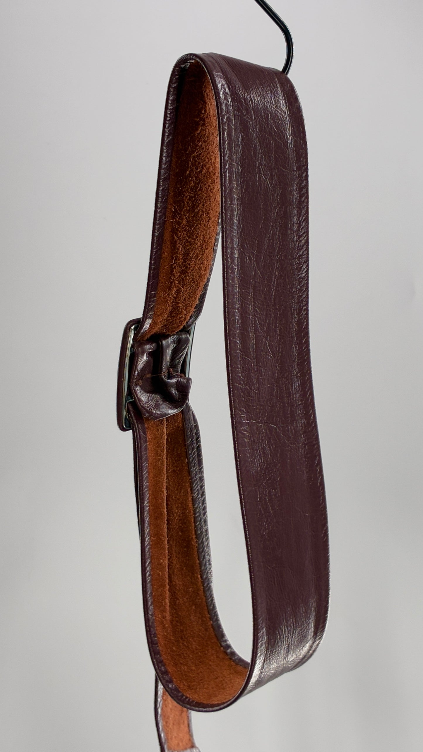 Vintage Burgundy Maroon Leather Belt (OS)