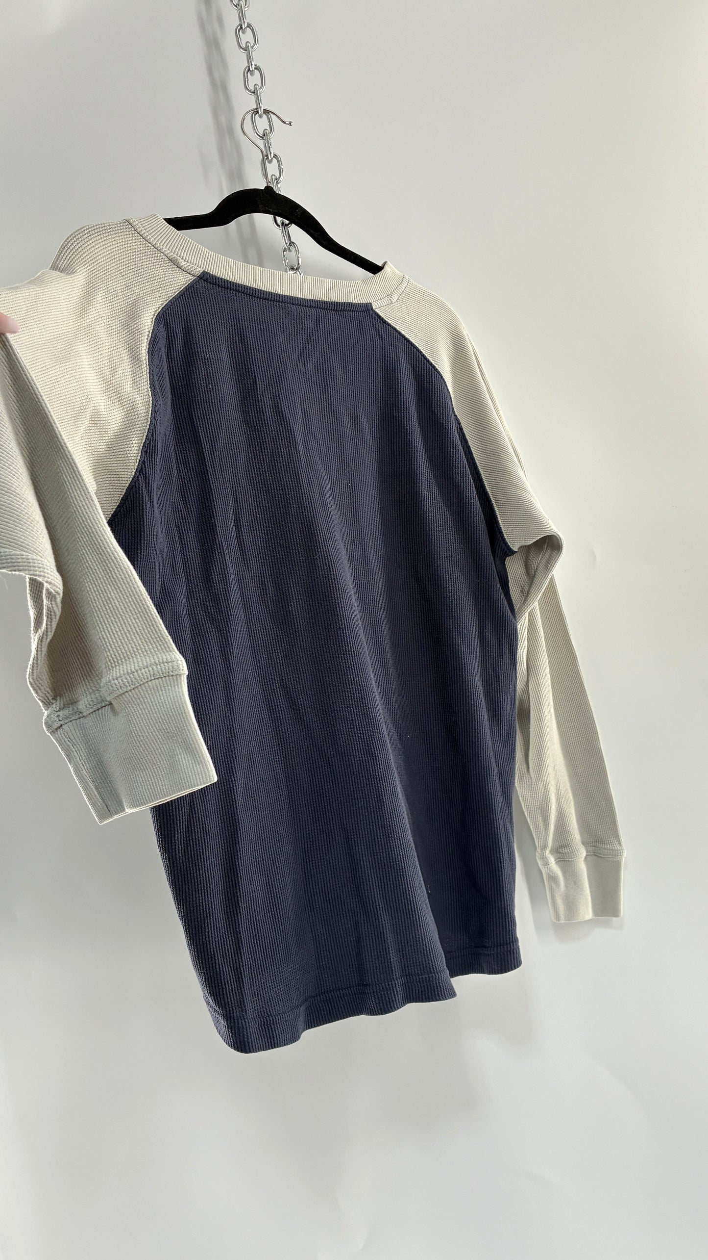 Vintage Yankees Waffle Knit Henley (Medium)