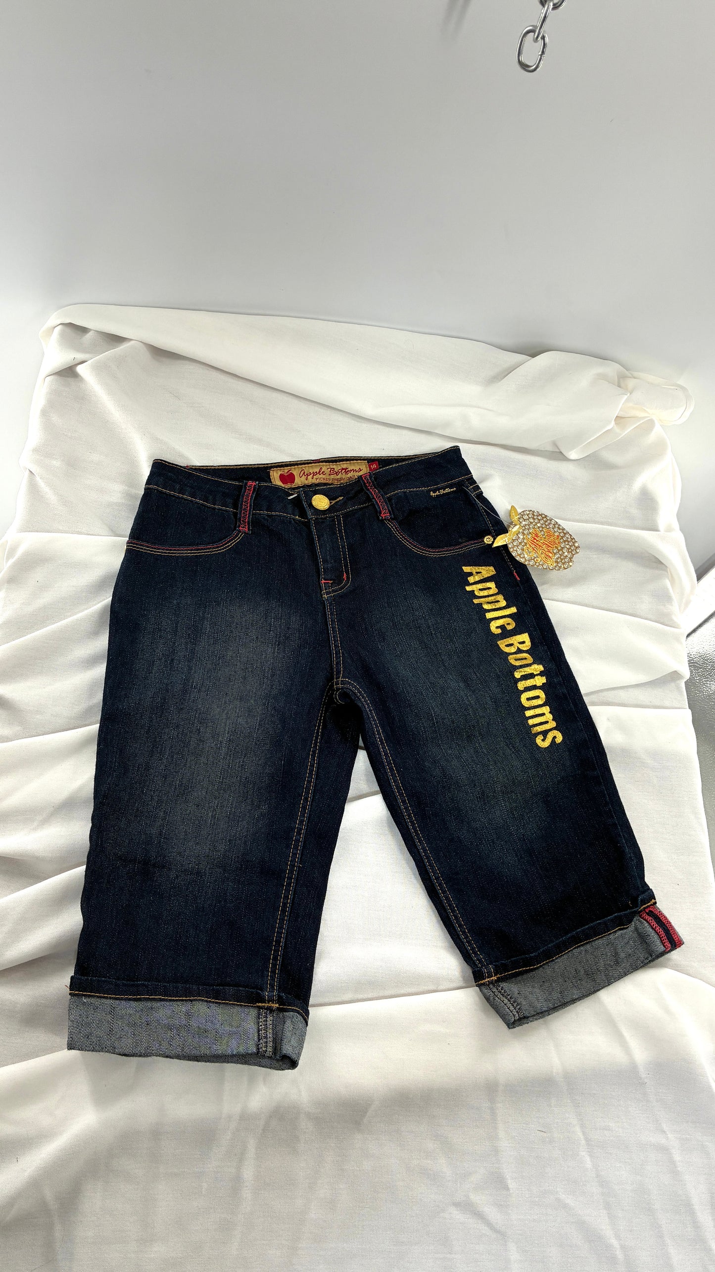 Deadstock Vintage APPLE BOTTOM JEANS Bermuda Shorts (14 Juniors, XS/S)