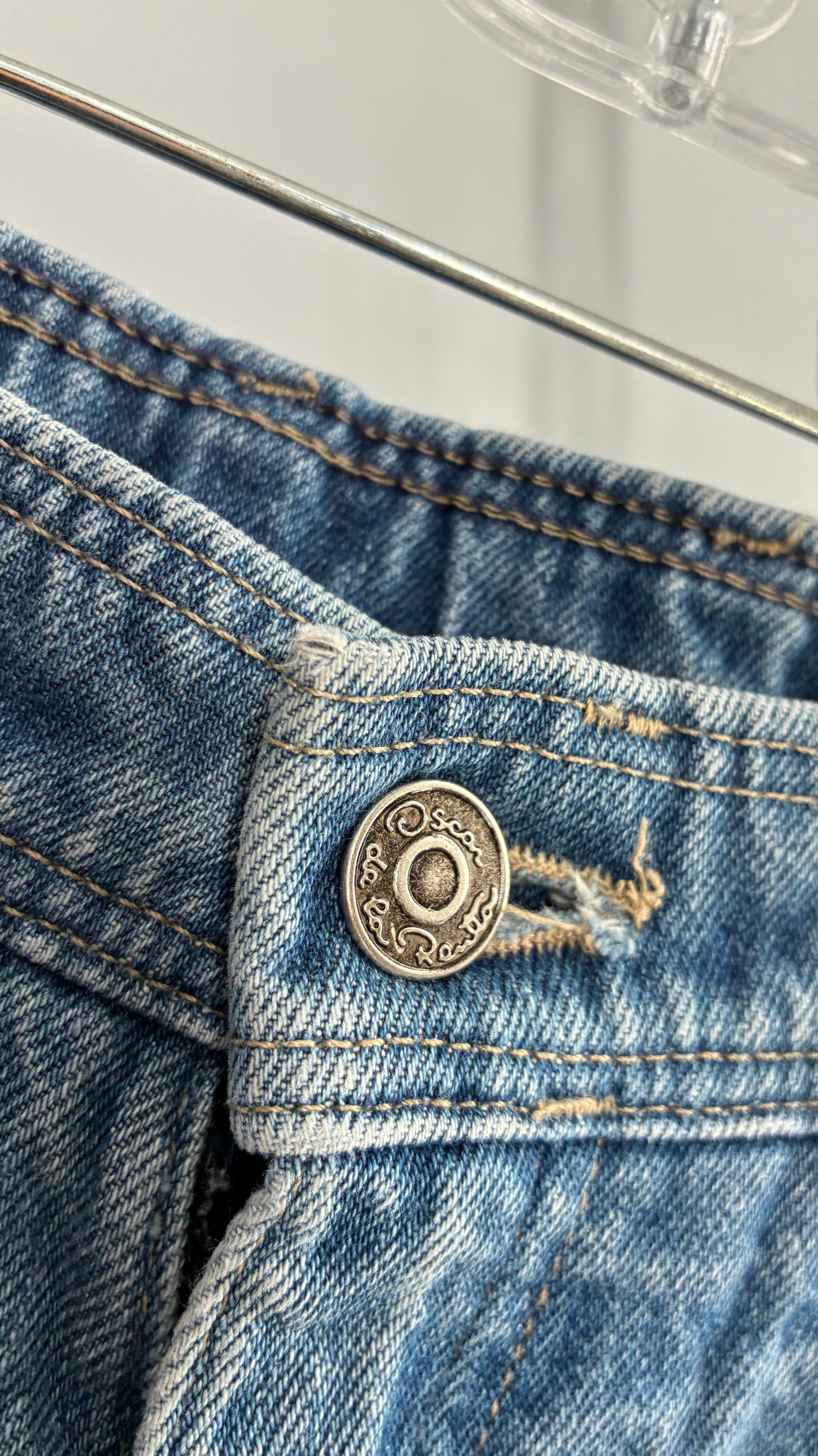 Vintage Oscar de la Renta Light Wash Straight Leg Jeans (10)