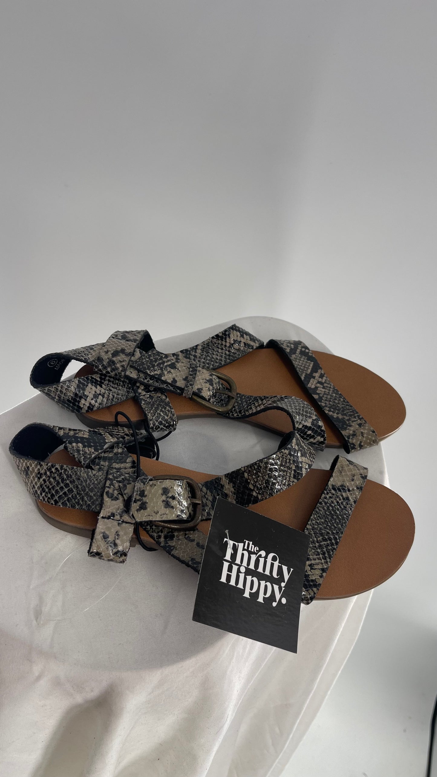 Urban Outfitters Snakeskin Patterned Strappy Sandal (6)