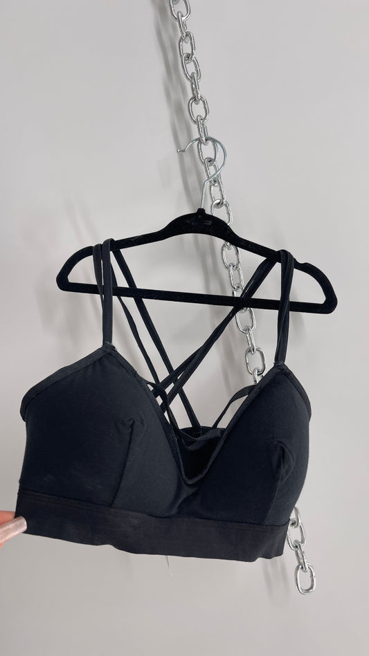 Black Padded Strappy Bralette (Small)