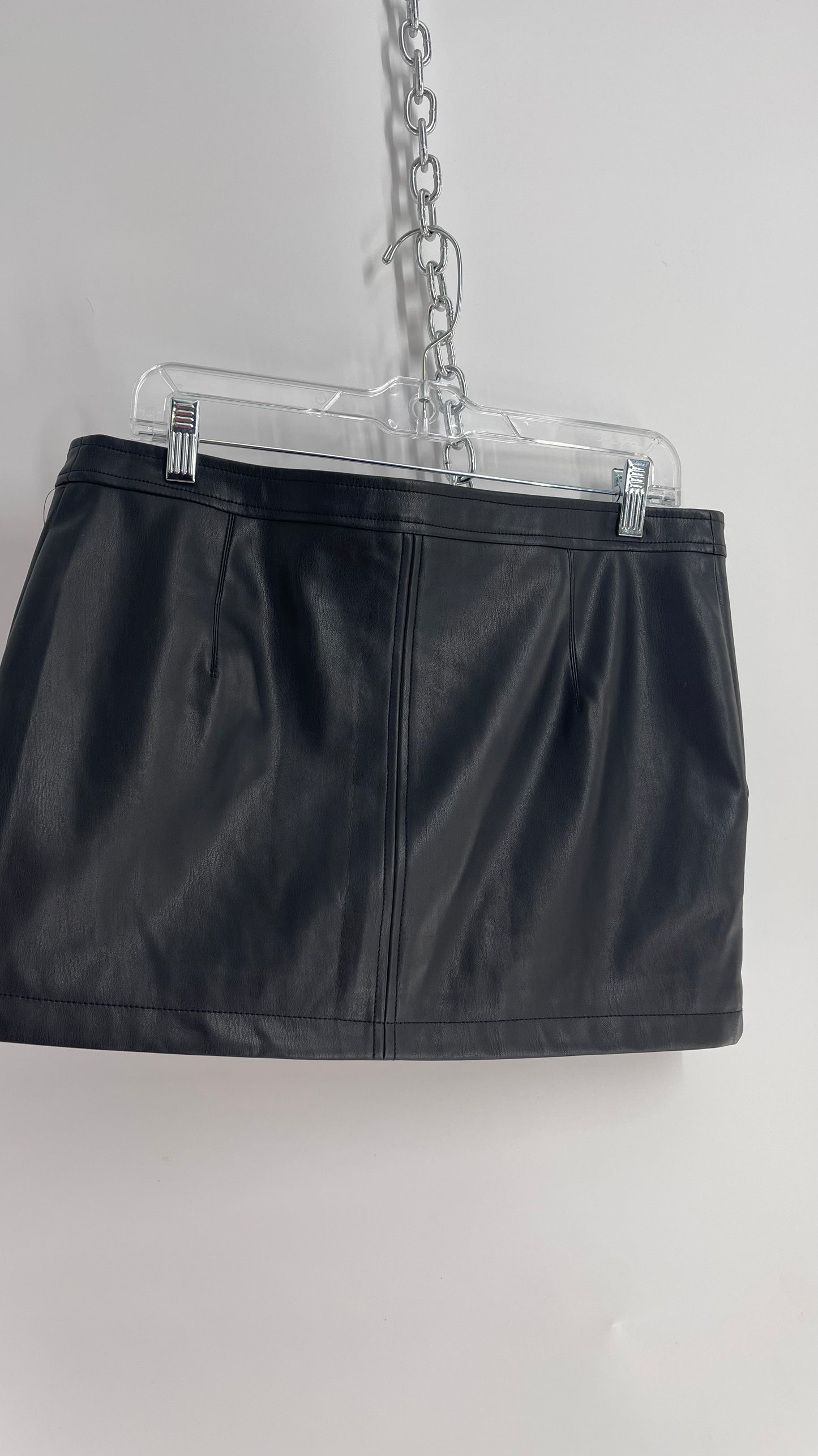 Free People Vegan Leather Zip Front Mini Skirt (12)