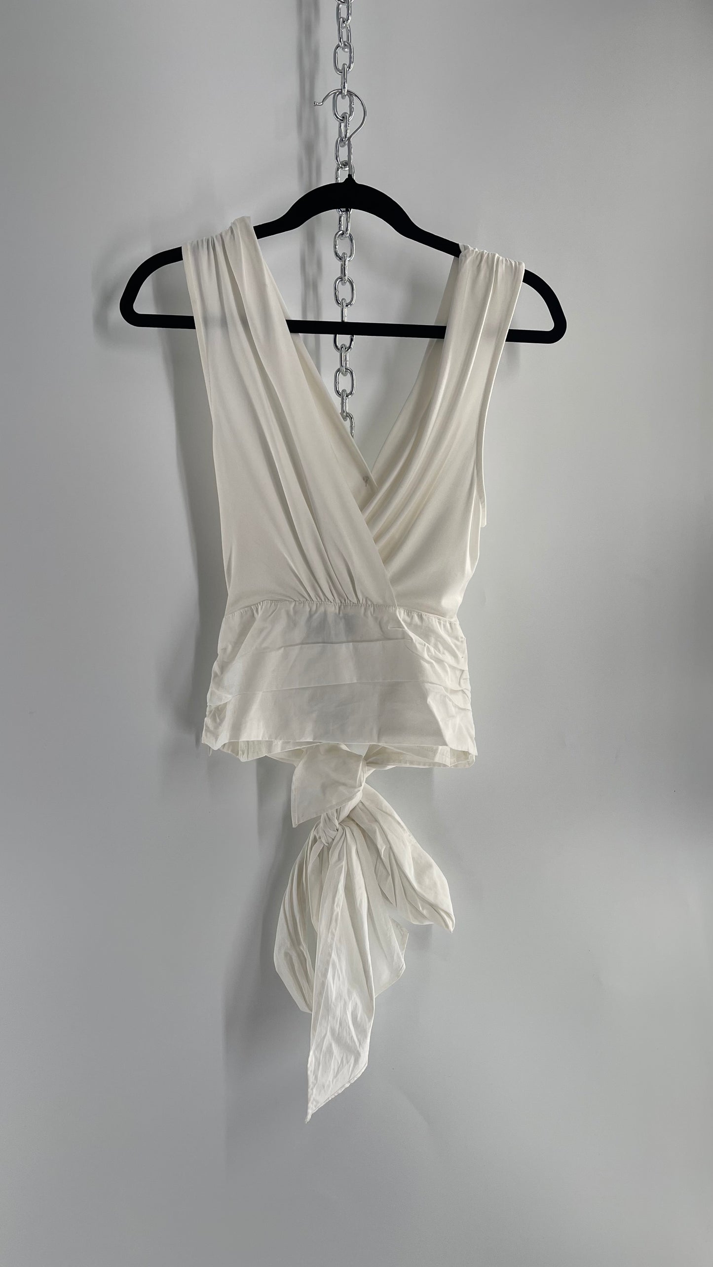 Sunday in Brooklyn Anthropologie White Wrap Around Tie Up Tank (Medium)