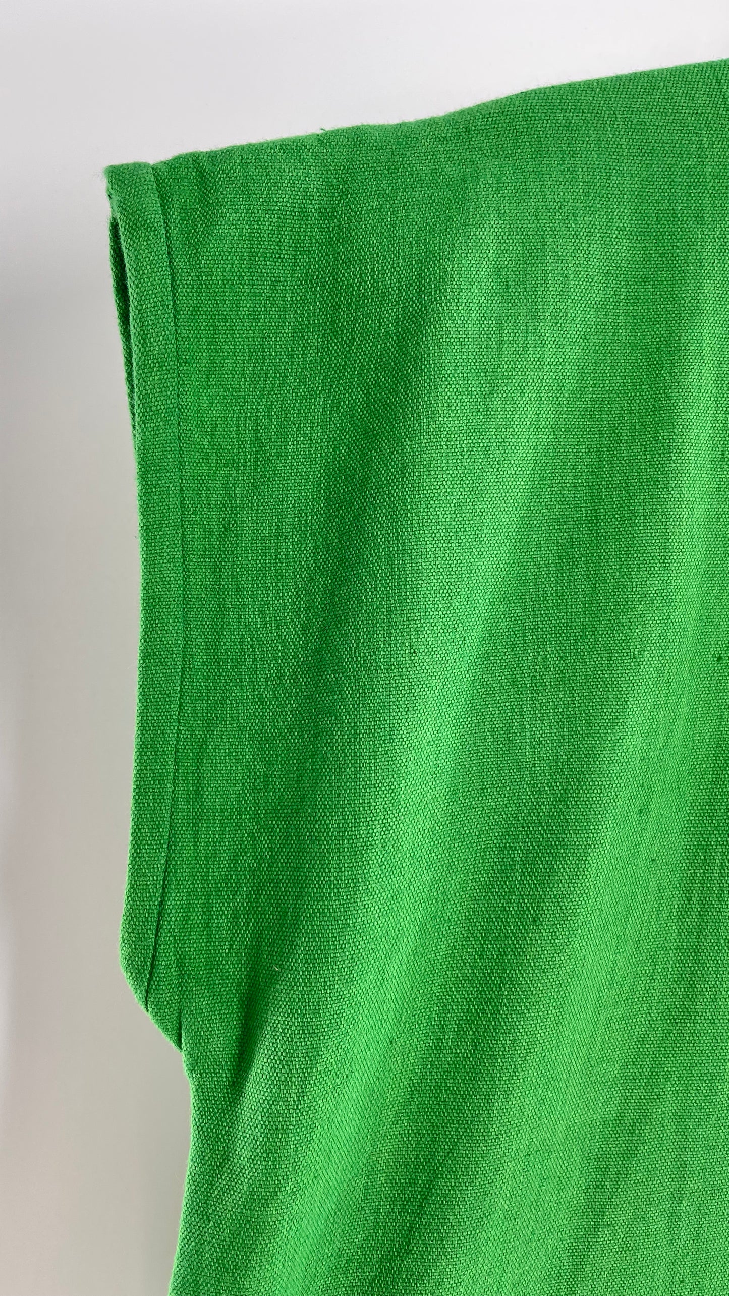 Vintage 1970s NAHUIT 100% Cotton, Kelly Green, Embroidered Tunic Dress Imported from El Salvador (Small)