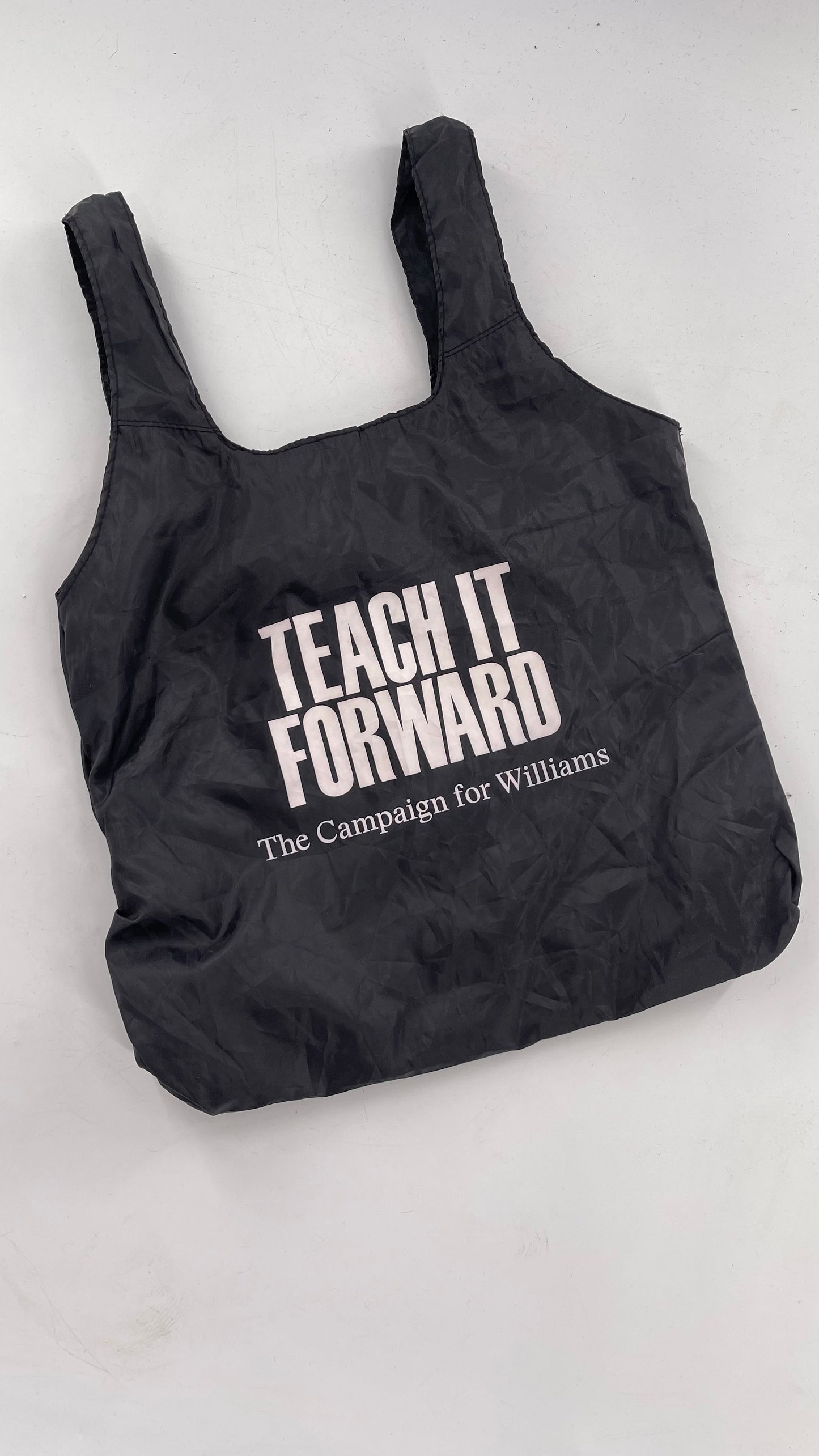 Vintage Black Teach it Forward Packable Tote with Tags Attached