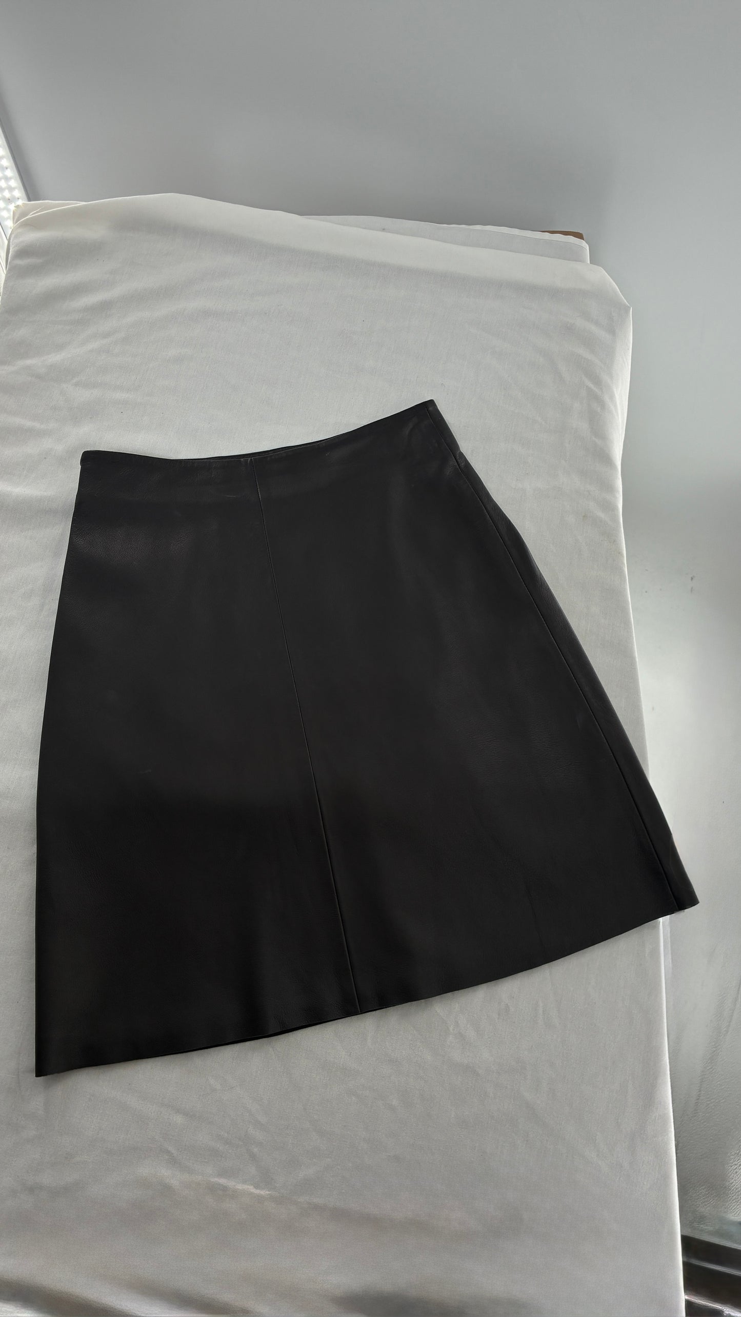 IRIS & INK 100% Black Lamb Leather Skirt (10)