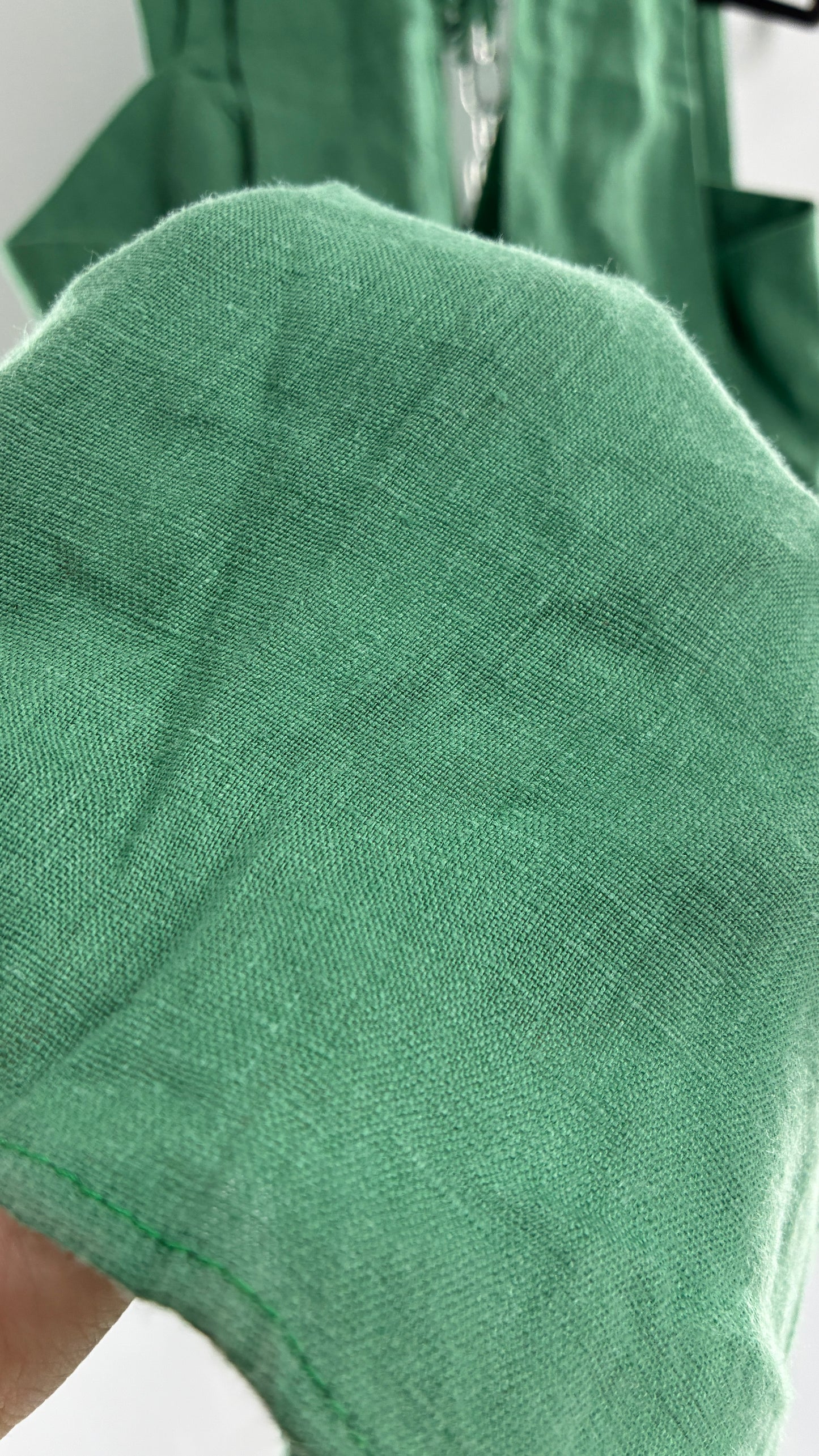 Pink Filosofy Masaru 100% Lino/Linen Green Tie Side Dress (Small)