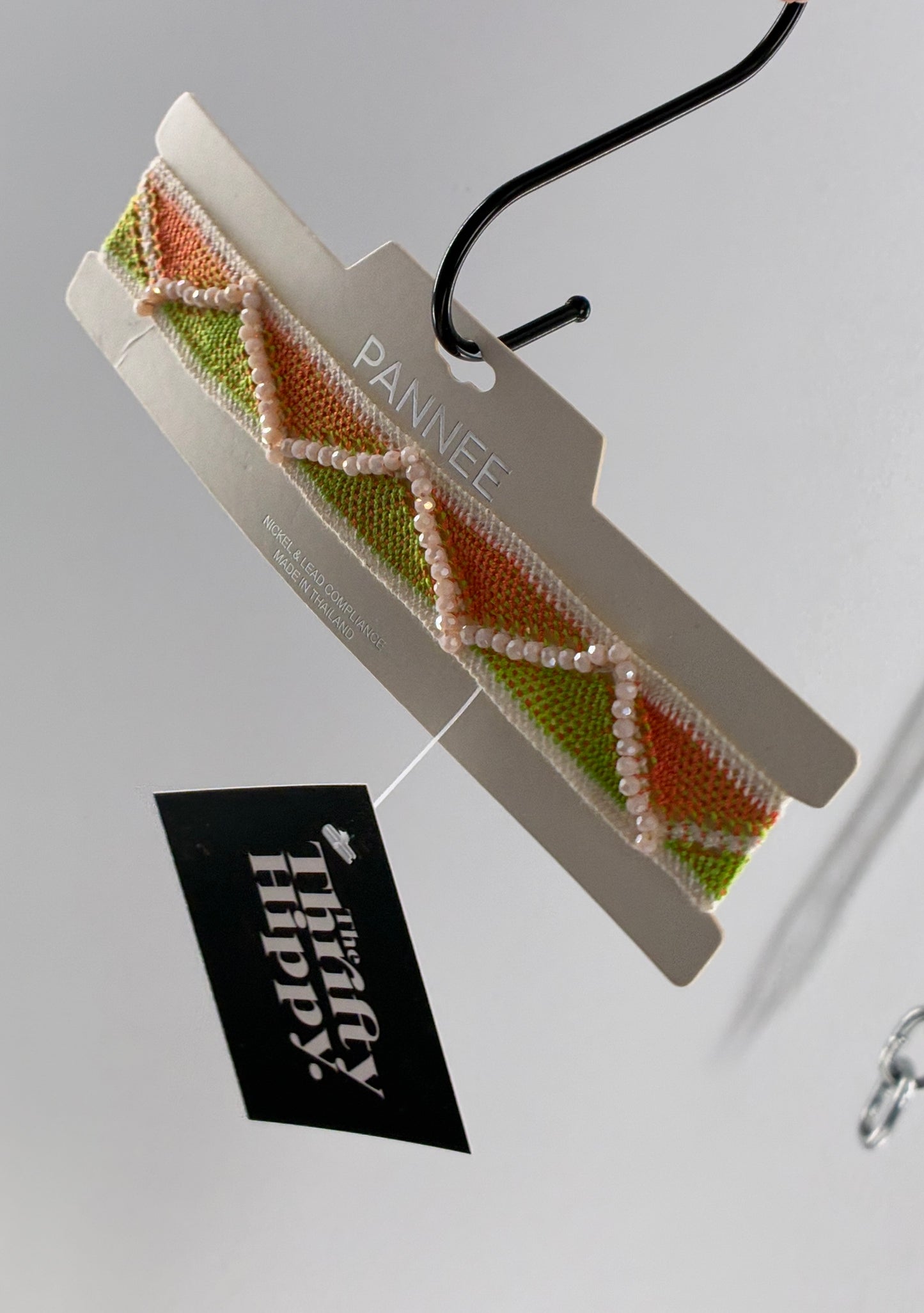 Vintage PANNEE Green Orange Beaded Choker