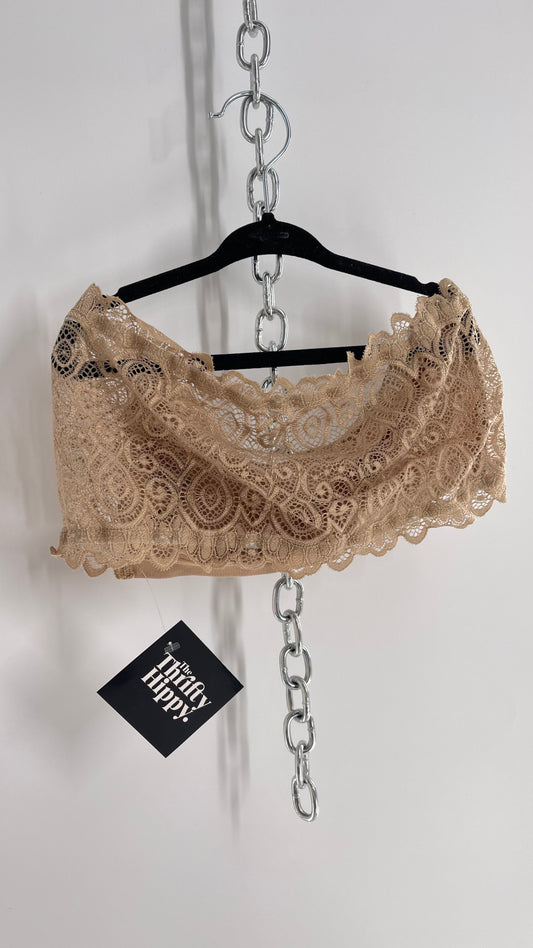 Intimately Free People Neutral Tan Lace Bandeau (M/L)