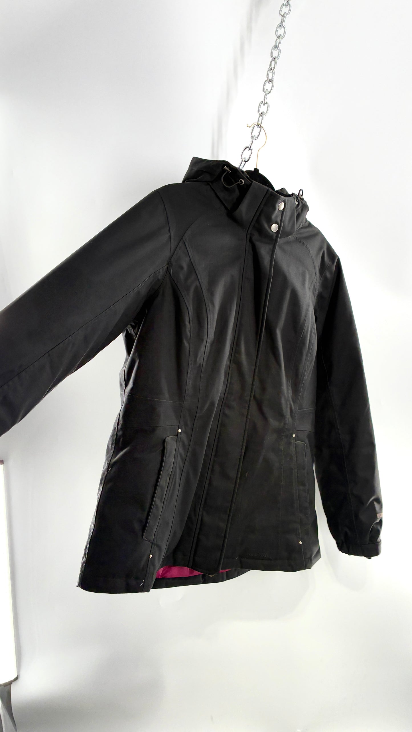 EDDIE BAUER Goose Down Black Jacket with Puffer Lining (Medium)