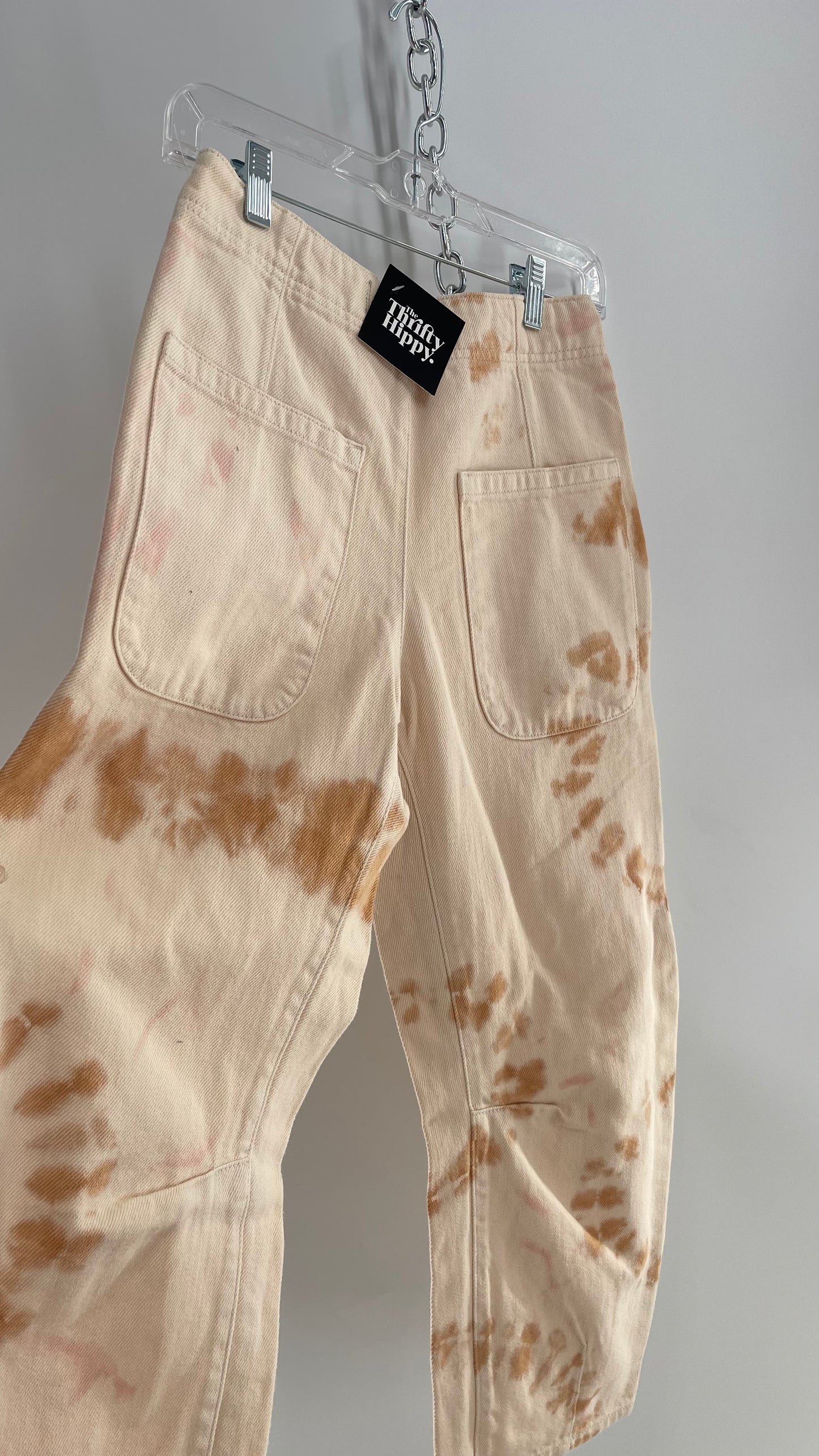 Free People Osaka Beige Carpenter Pant with Sunburst Tie Dye (24)