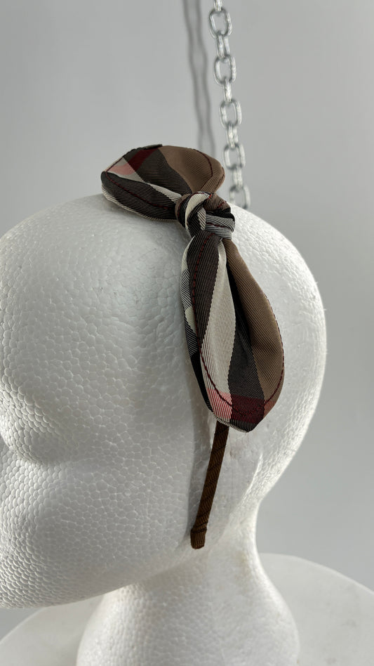 Vintage FARMER Handmade Headband with Burberry Bow