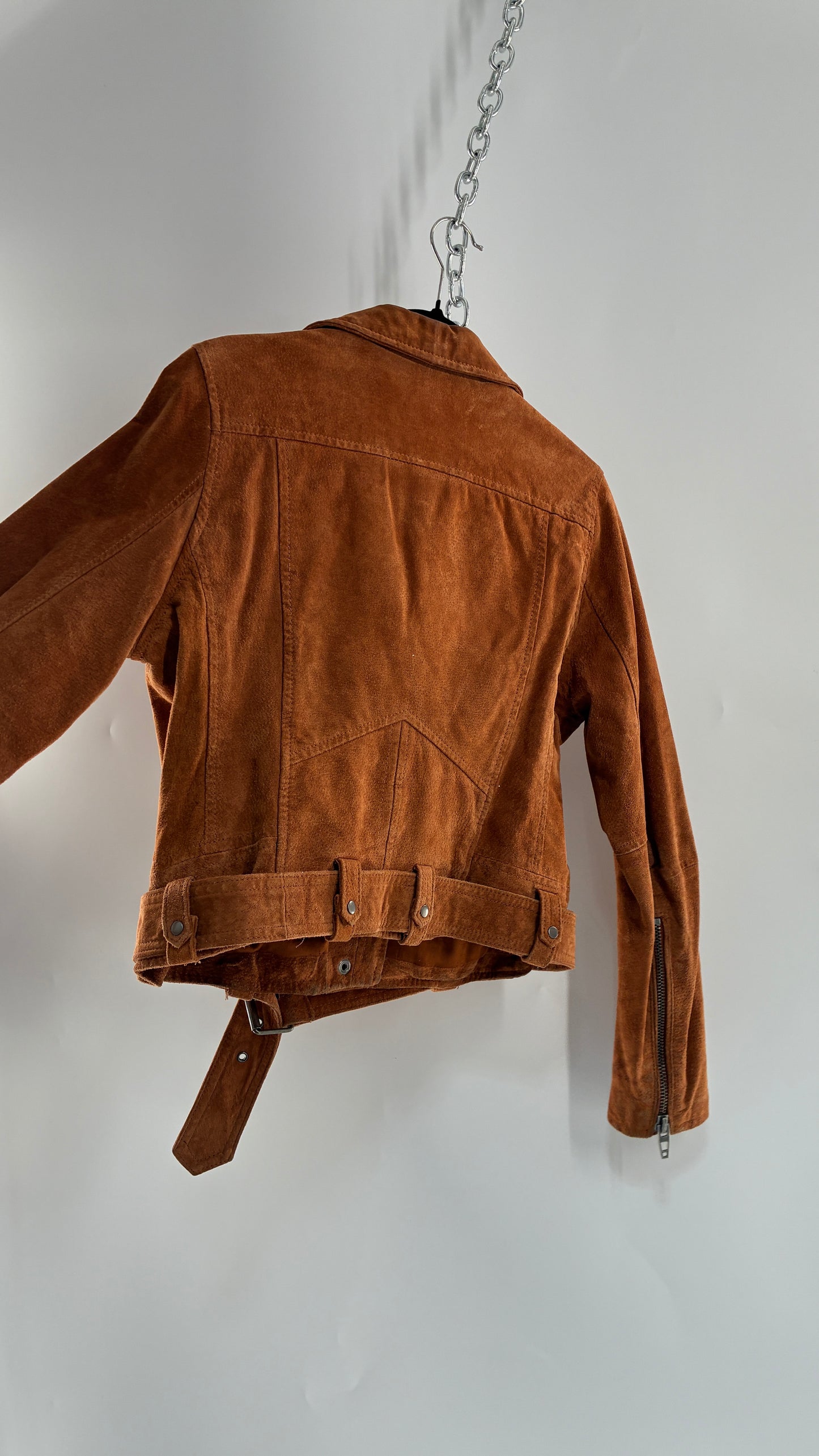 Vintage BLANK NYC Suede Leather Motorcycle Jacket (Large)