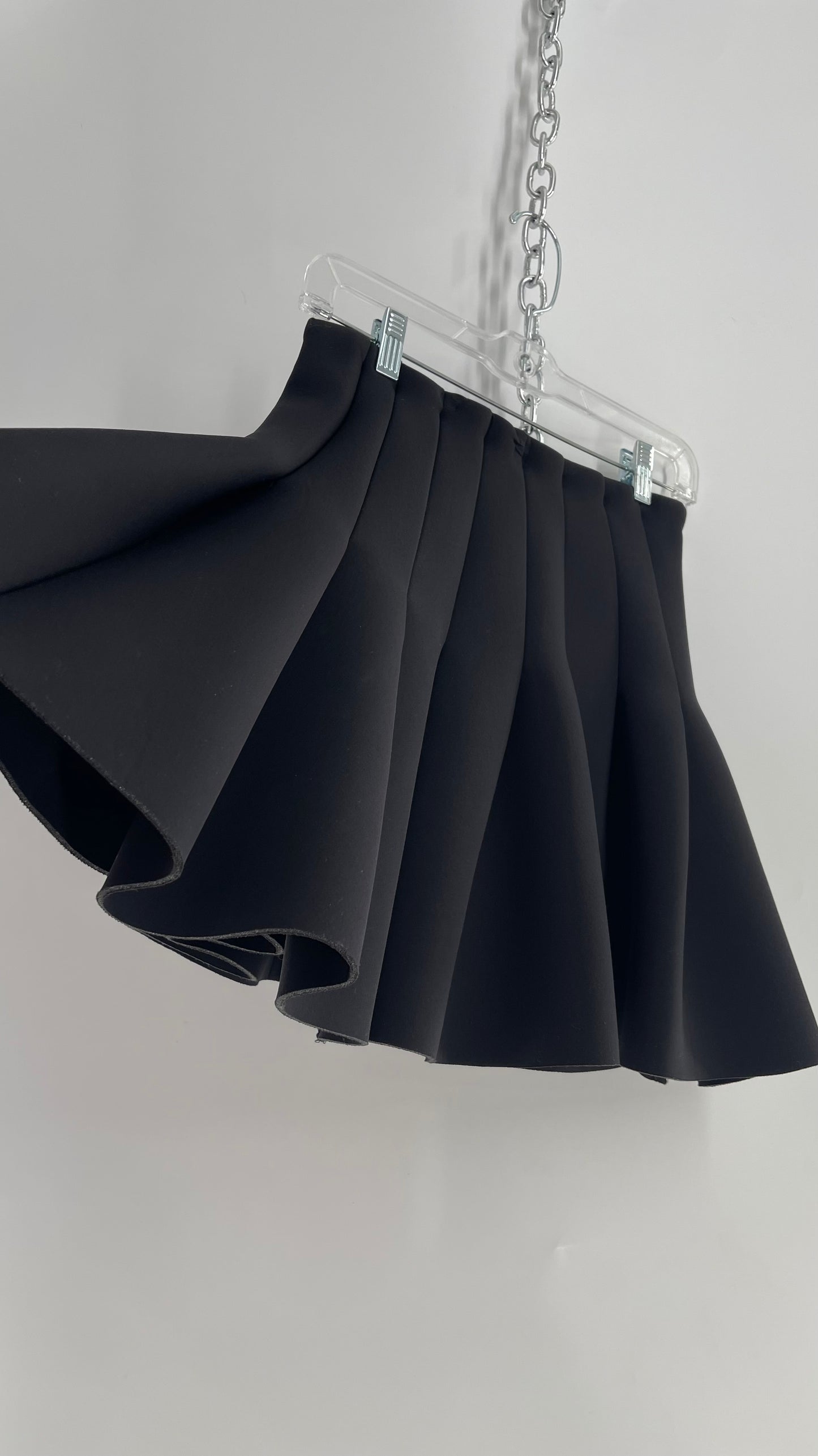 Cartoon Style Pleated Neoprene Mini Skirt (8)