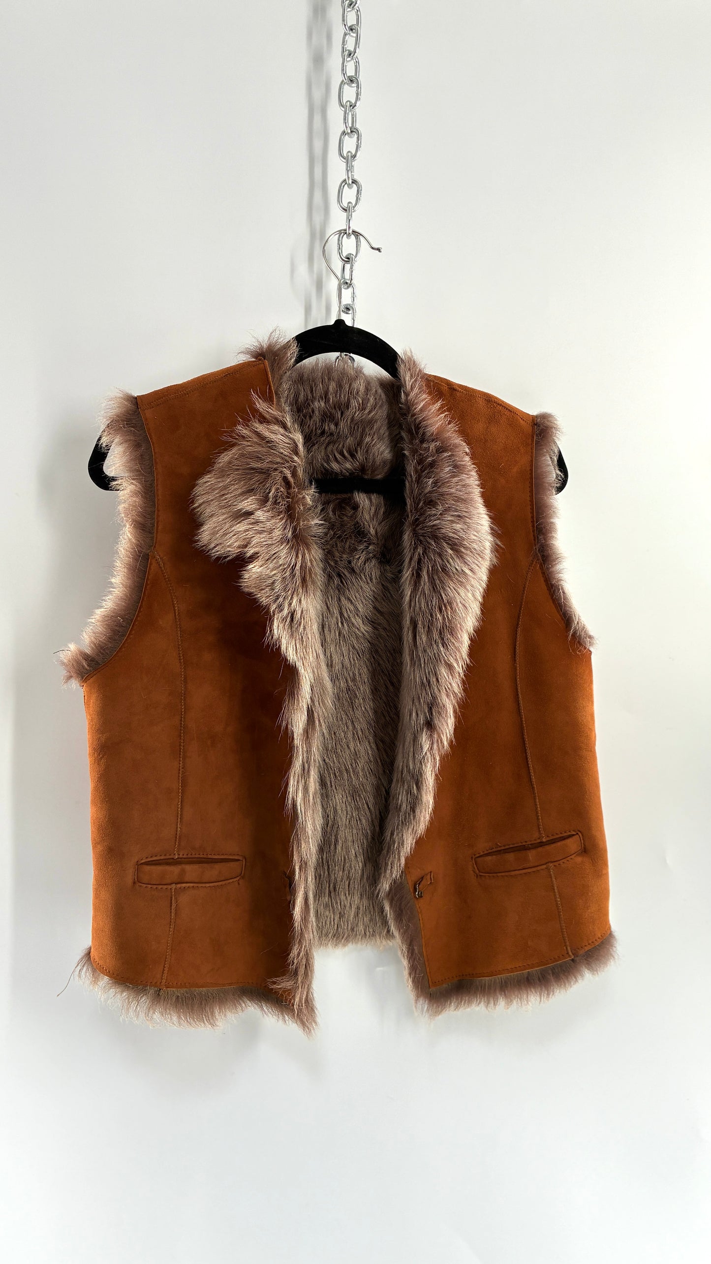 OVERLAND Genuine Fur and Sheepskin Suede Leather Vest Made in France (12)
