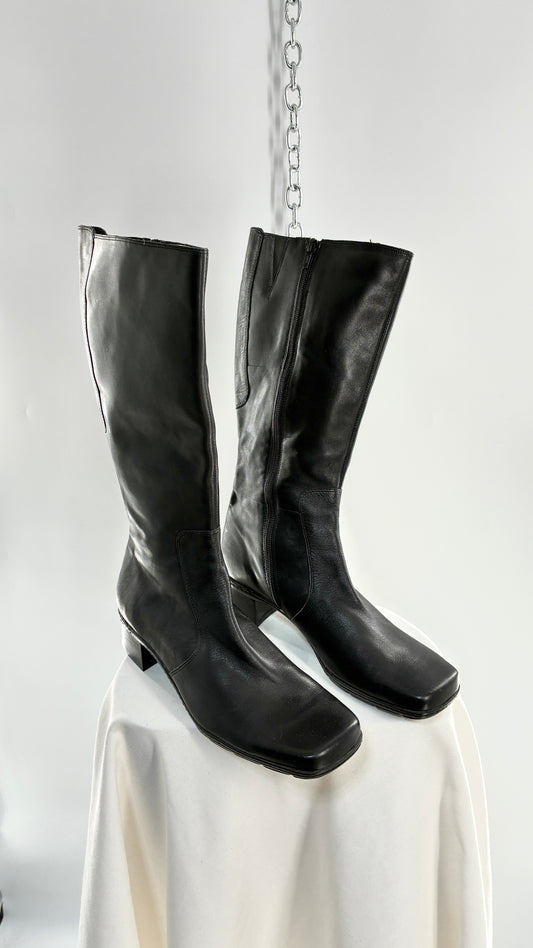Vintage BANDOLINO 1990s Black Square Toe Boots (9.5)