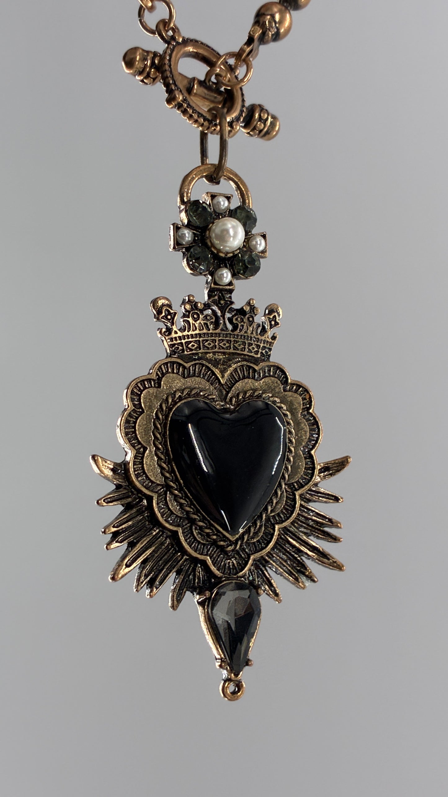 Brass Choker with Black Heart Decal