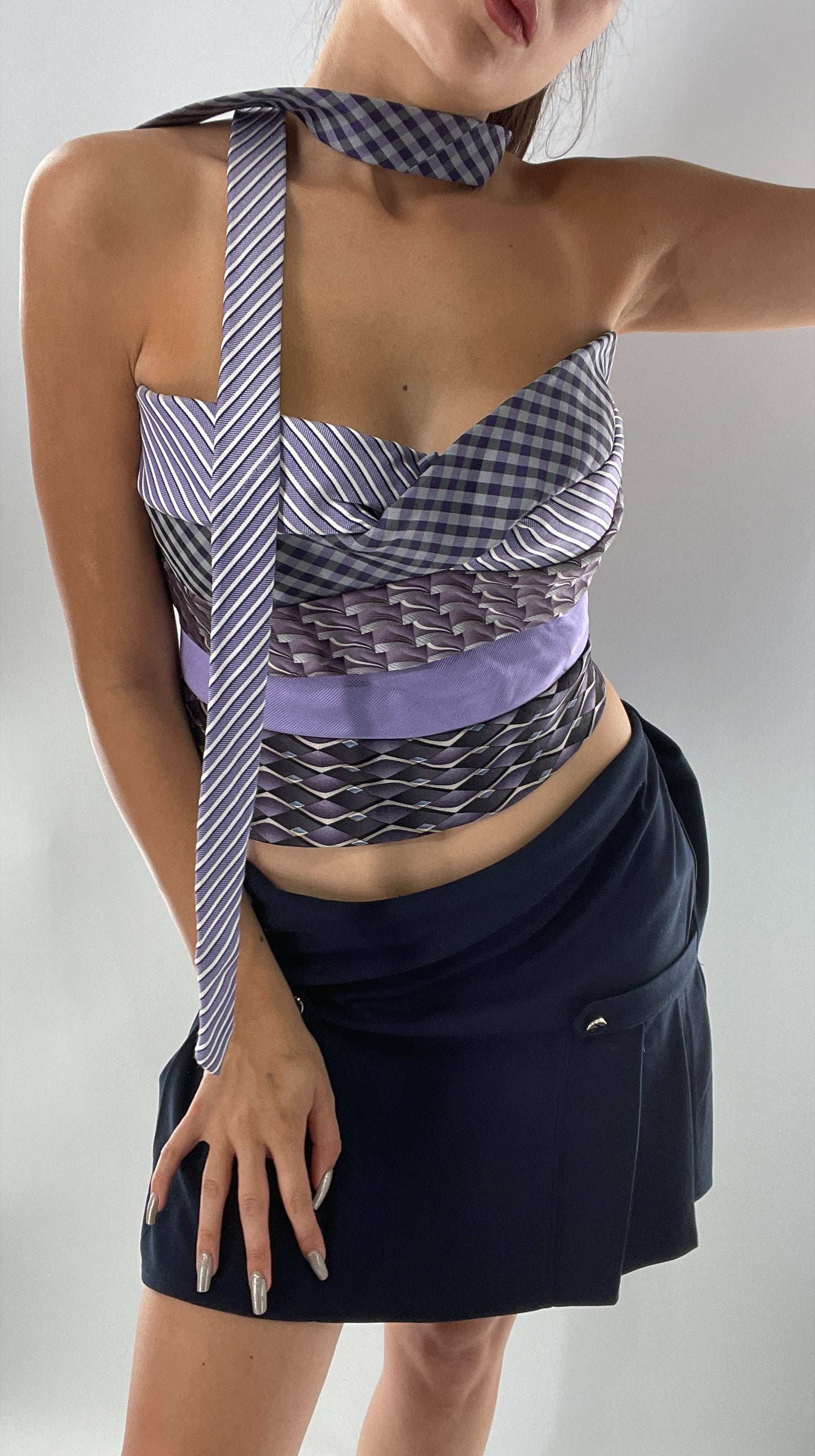 All Tied Up Custom Handmade Top Purple (One Size)