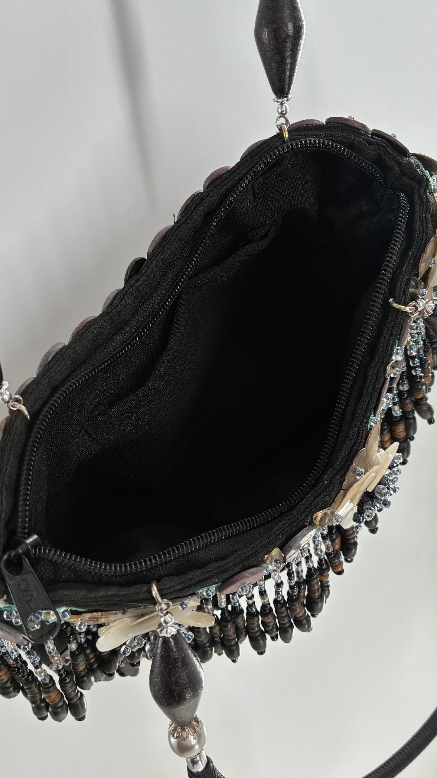 Vintage Embellished Purse with Sequins, Beading, Shells, and Florals
