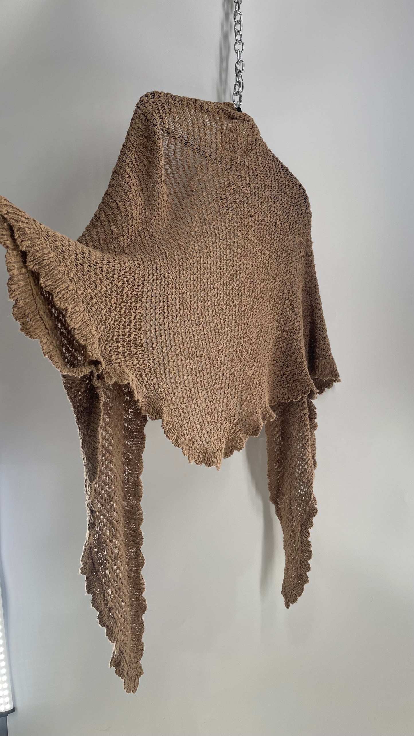 Angel of the North Nysa Anthropologie Brown Knit Cape (XS/S)