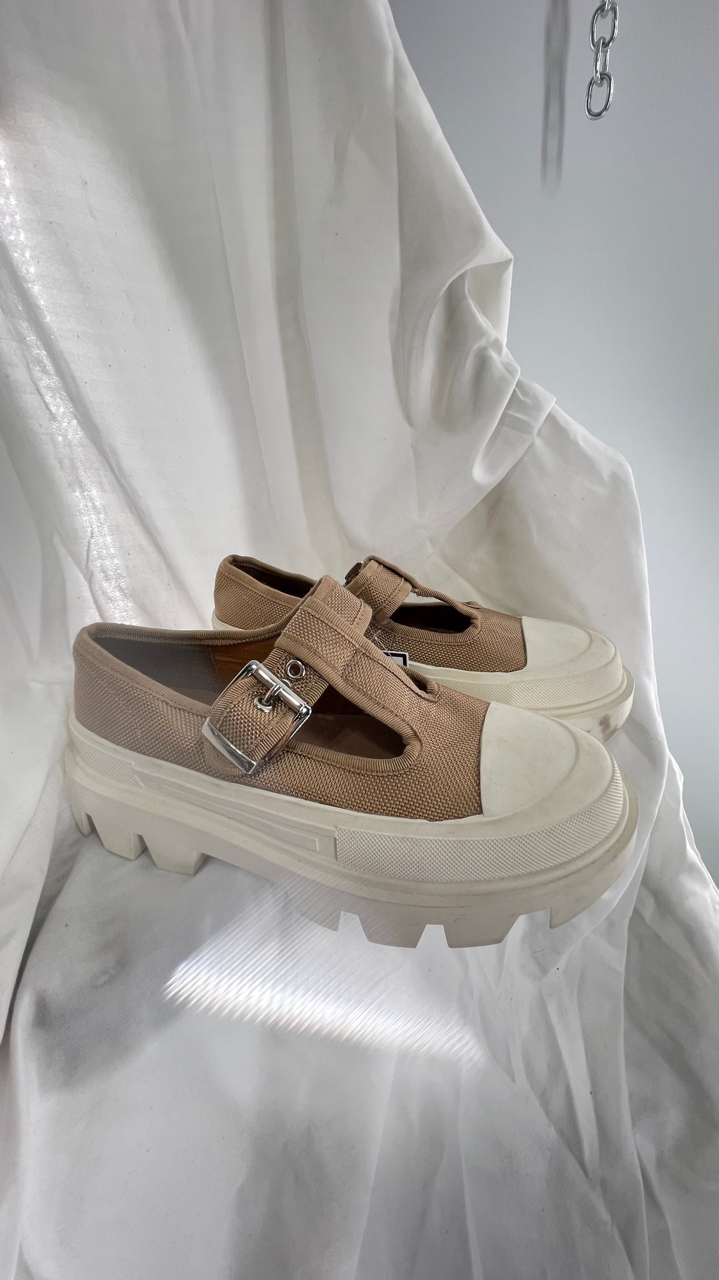 Jeffrey Campbell Marley Tan Canvas Mary Janes (6)