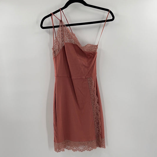 Free People Intimately Womens Lace Trim Short Bodycon Salmon  Dress(XS)