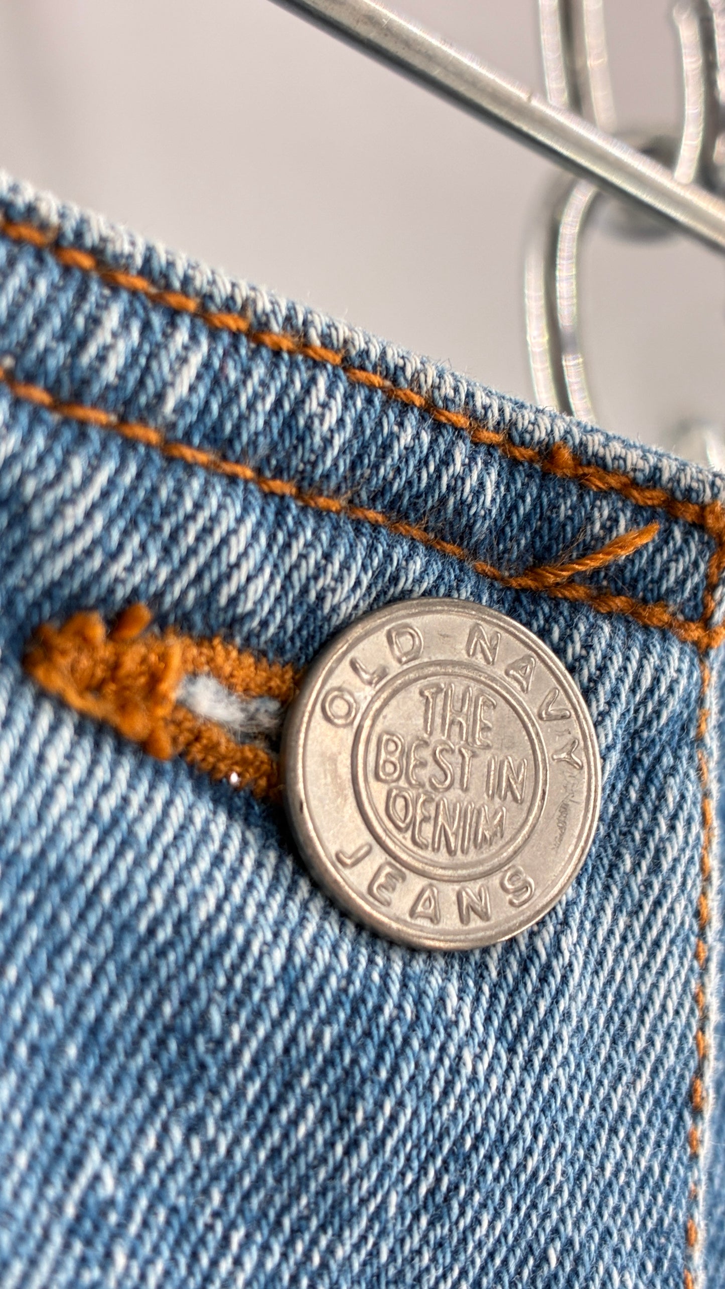 Vintage Old Navy Button Front Denim Jean Skirt (6)