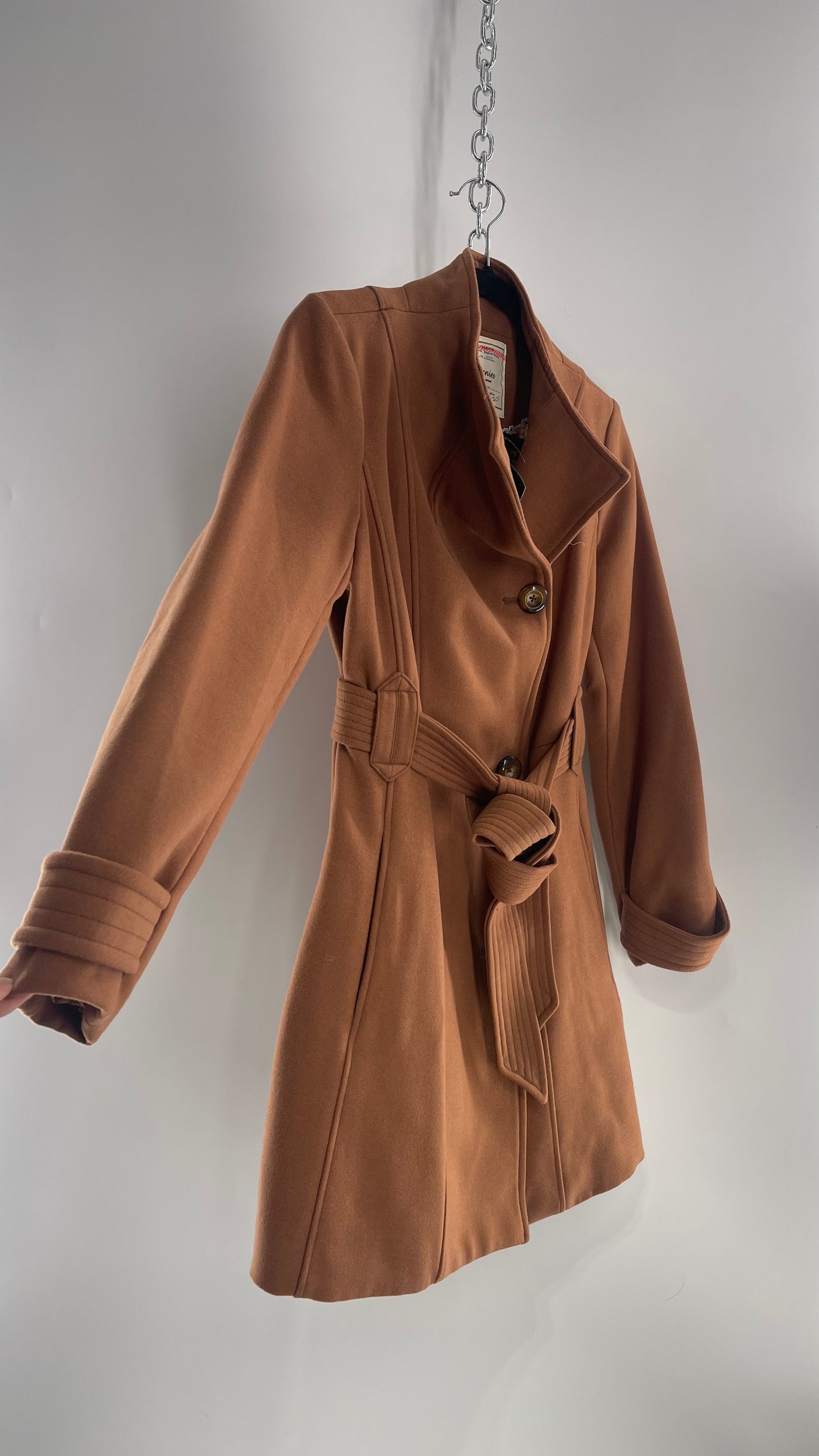 Anthropologie Cartonnier Rust/Brown Trench Coat with Satin Paisley Lining (6P)