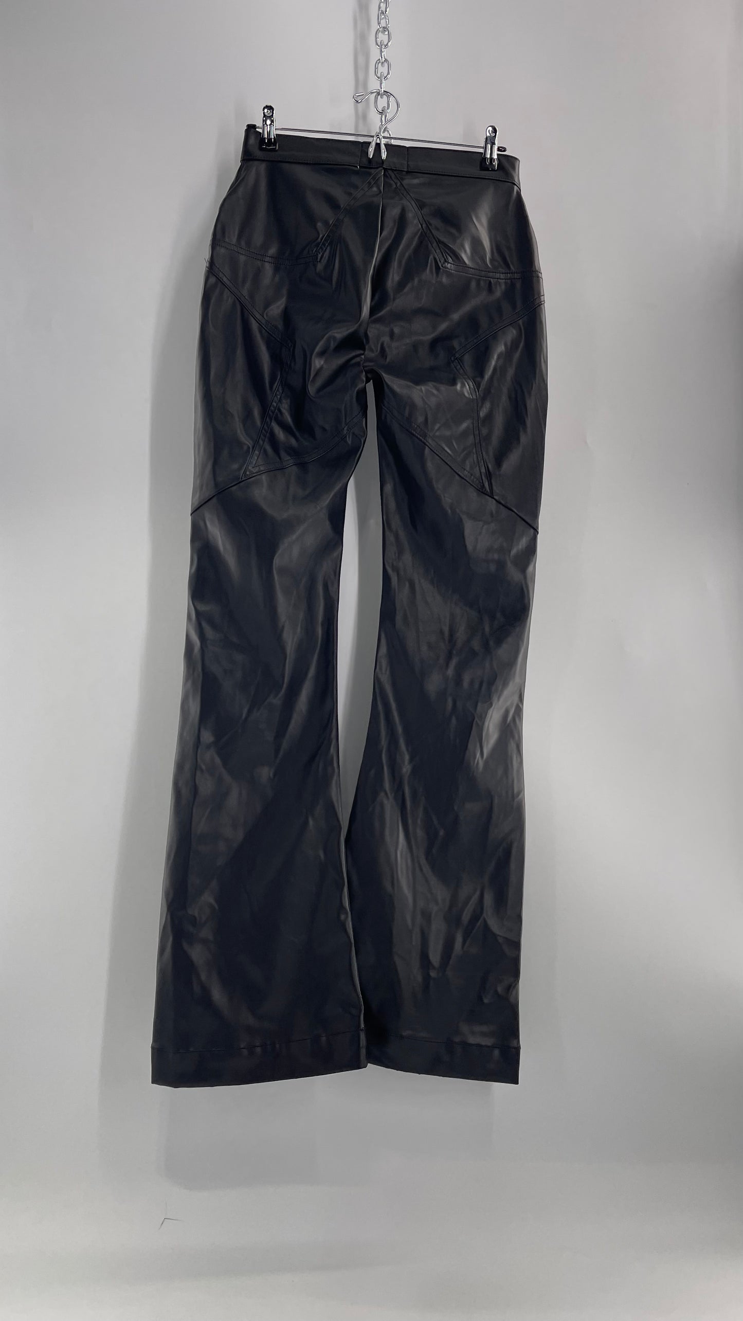 Revice Faux Leather Kick Flares with Star Bum (29)